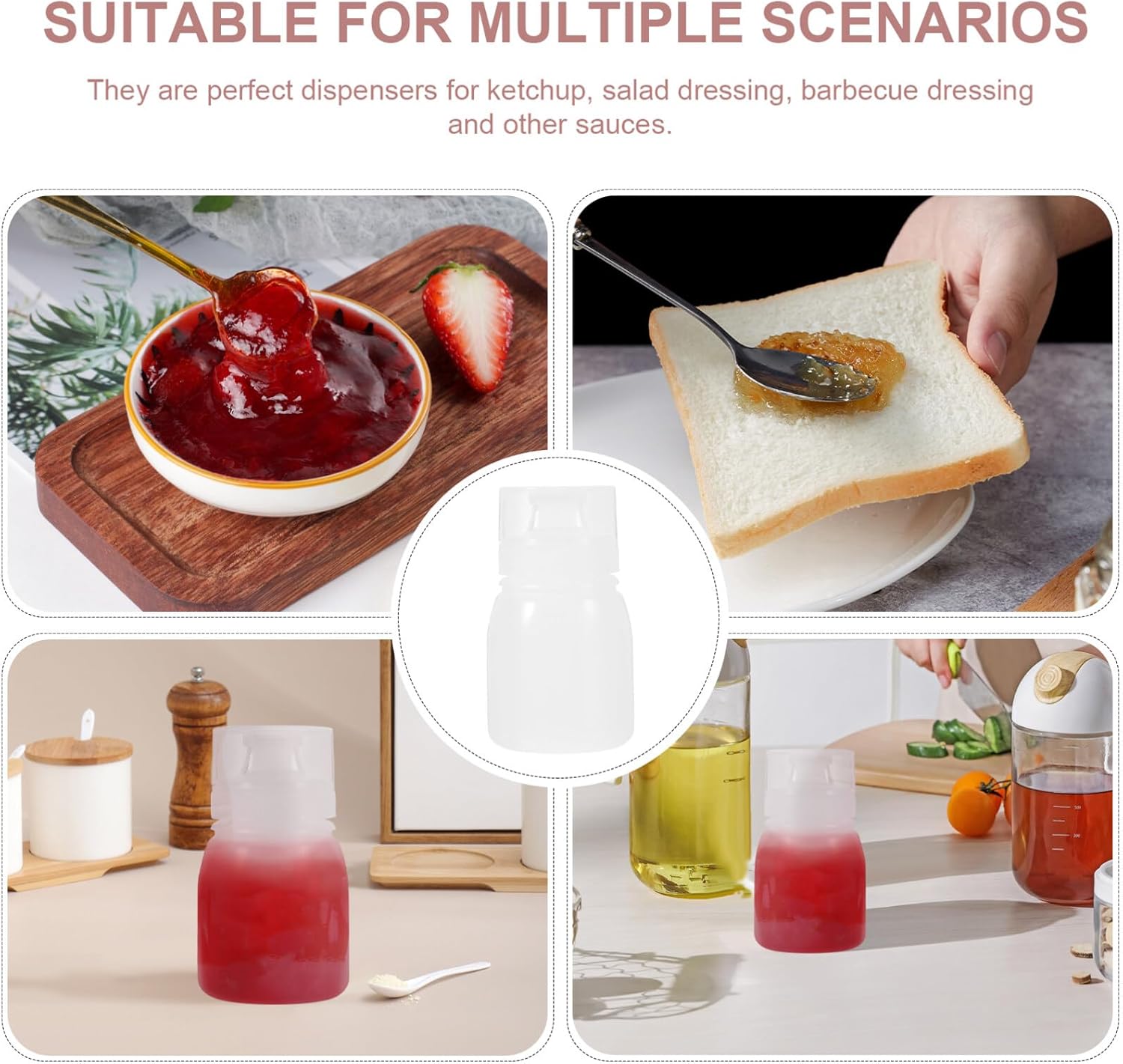 UPKOCH 6pcs Food Squeeze Bottles for Oil and Condiments