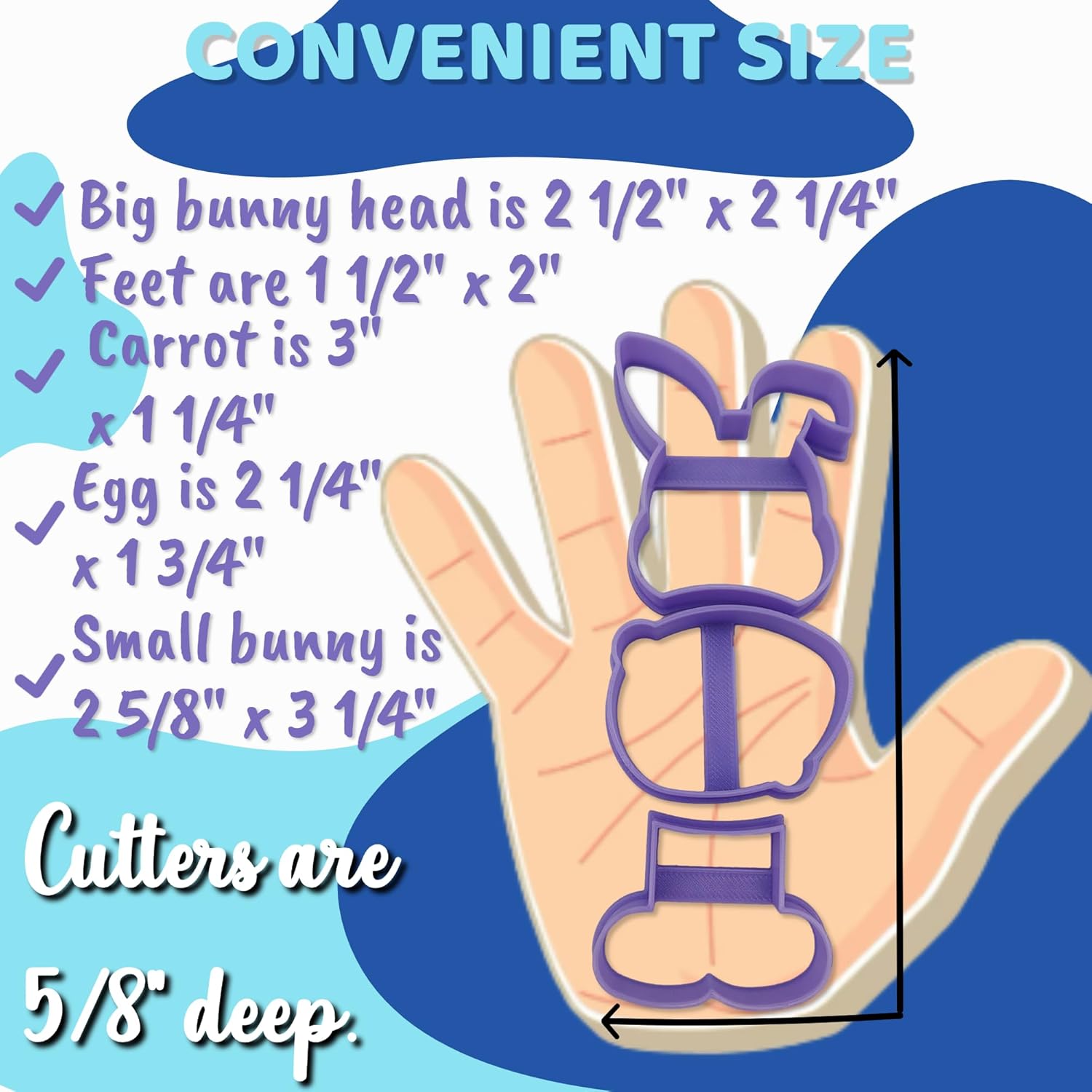 Hearts Treasure Easter Bunny Cookie Cutters 5 Pack