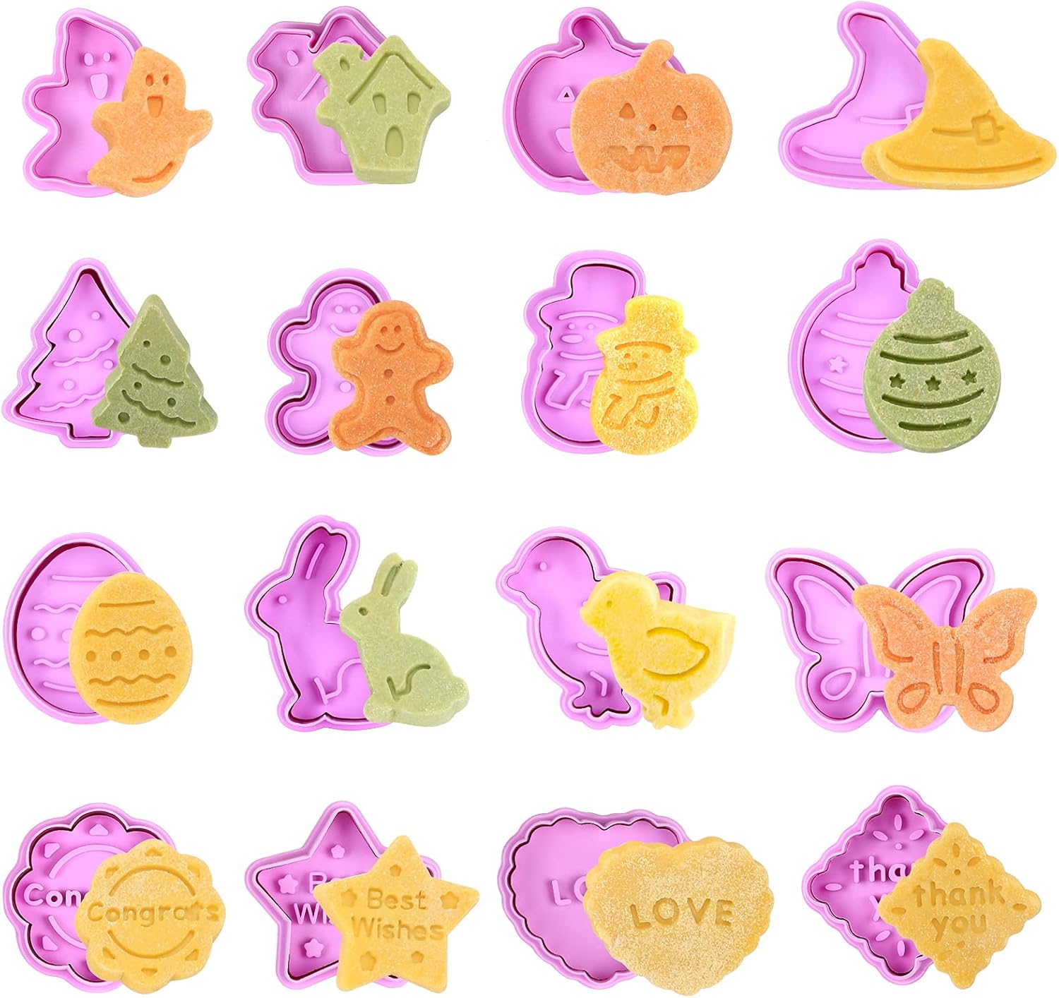 JR JUN RONG 16pcs 3D Cookie Cutter Set