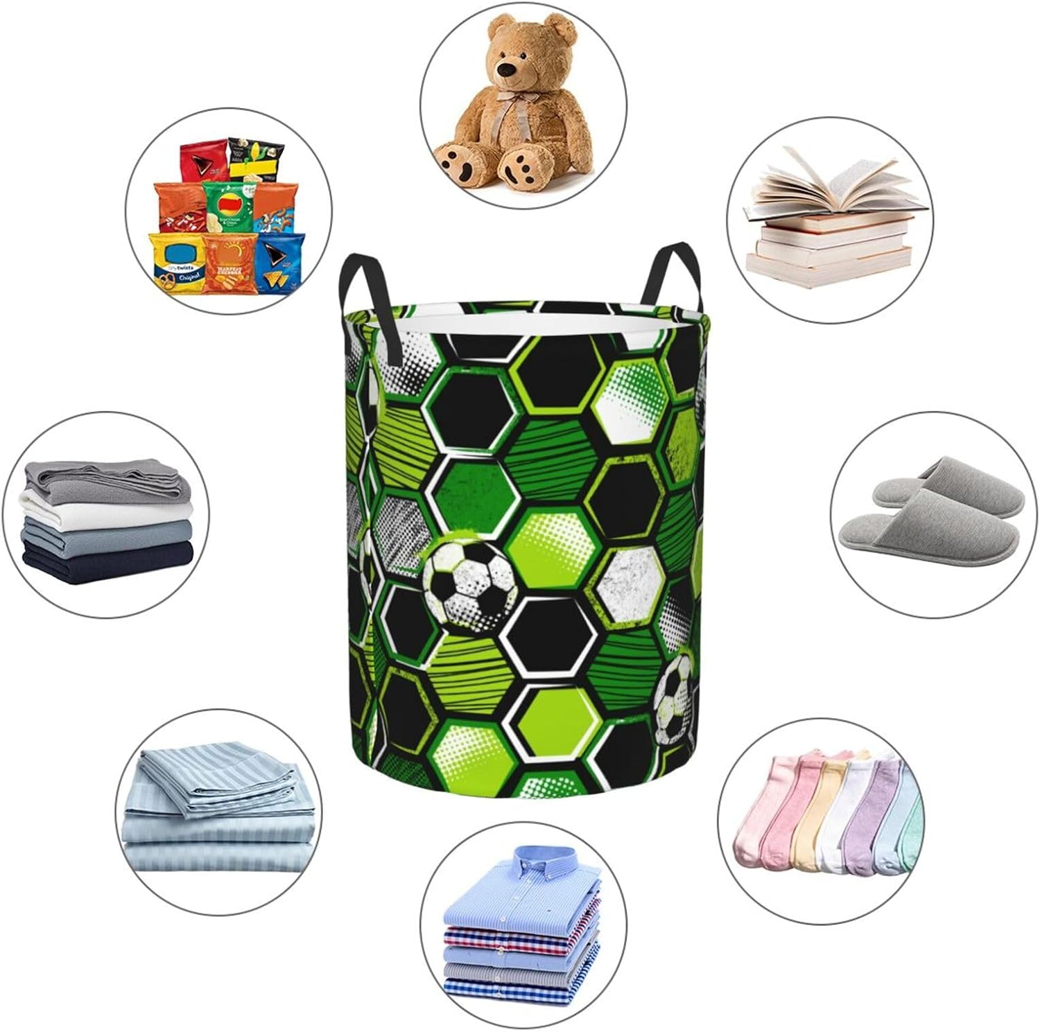 Gbuzozie Football Ball Laundry Hamper with 38L Capacity