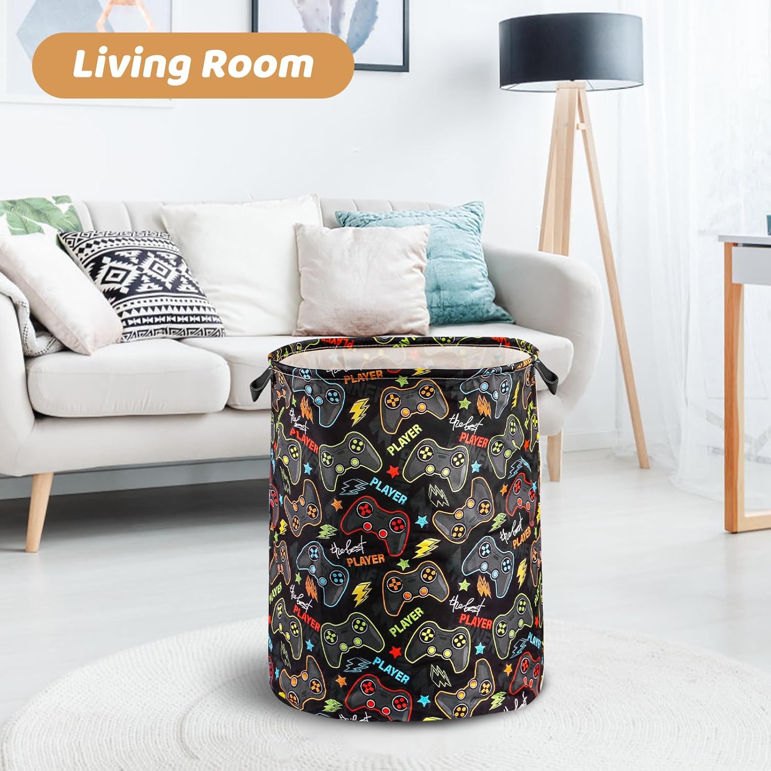 Barezan Folding Gamer Storage Basket for Boys Room 1