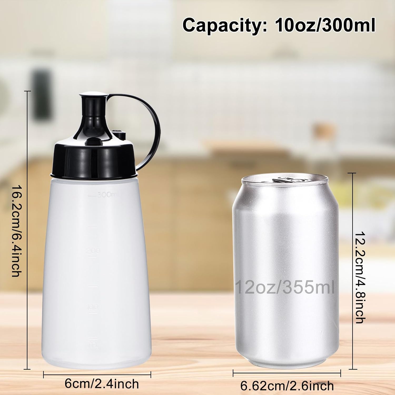 Uceoo 300ml Condiment Squeeze Bottles 2 Pack