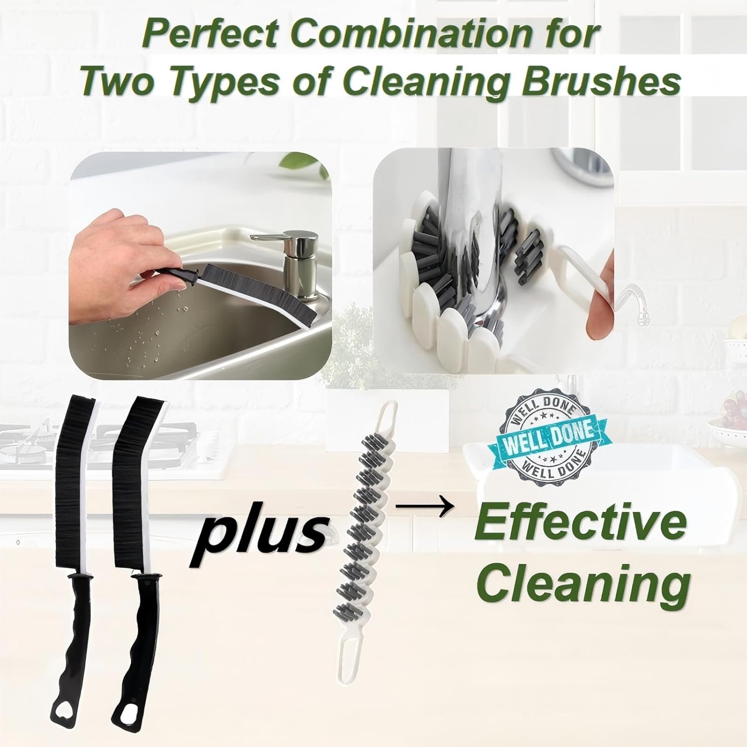 POPGIO 3 Pcs Crevice Bendable Cleaning Brushes
