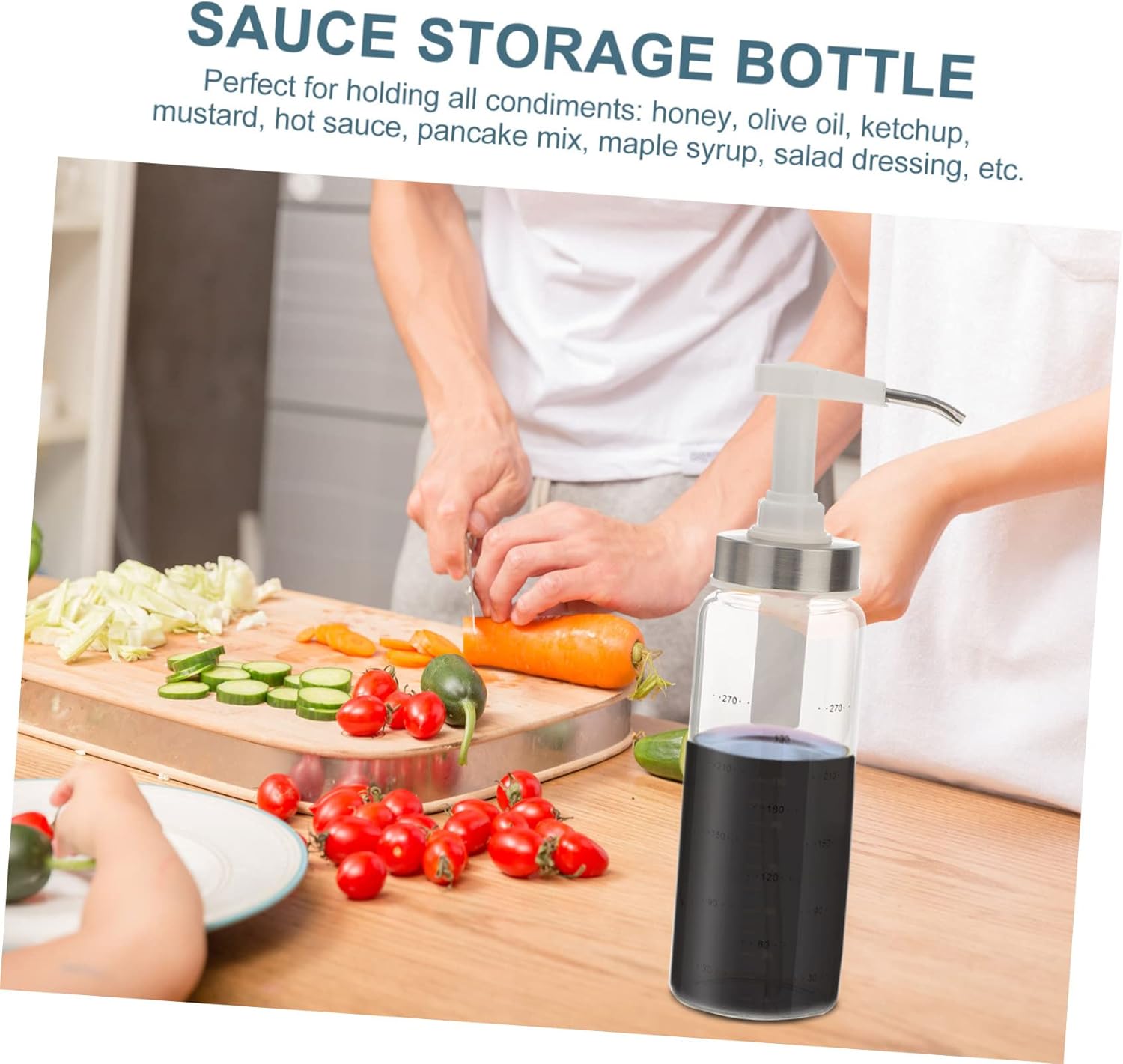 300ml Squeeze Sauce Bottle Leakproof Kitchen Storage Container