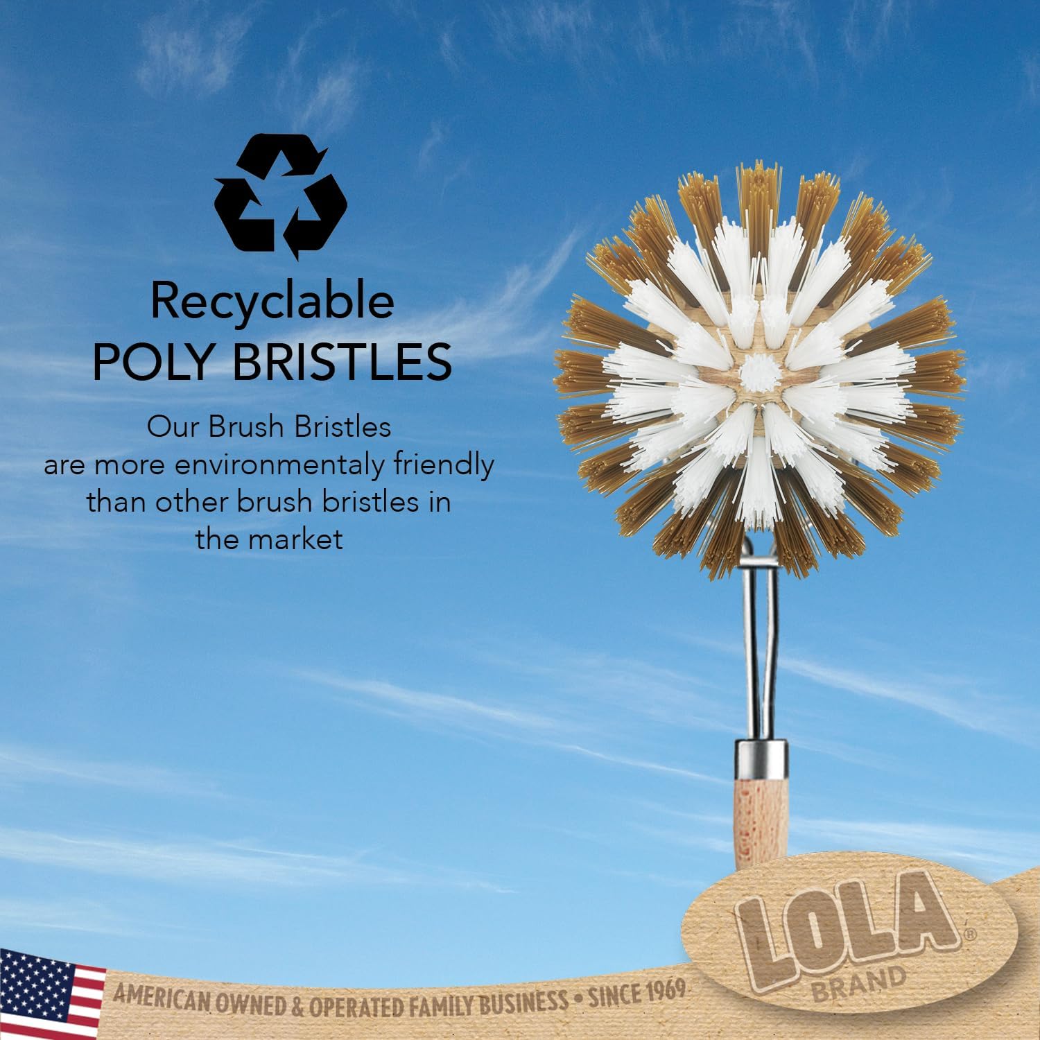 Lola Products Dishwashing Brush with Food Scraper - 6 Pack
