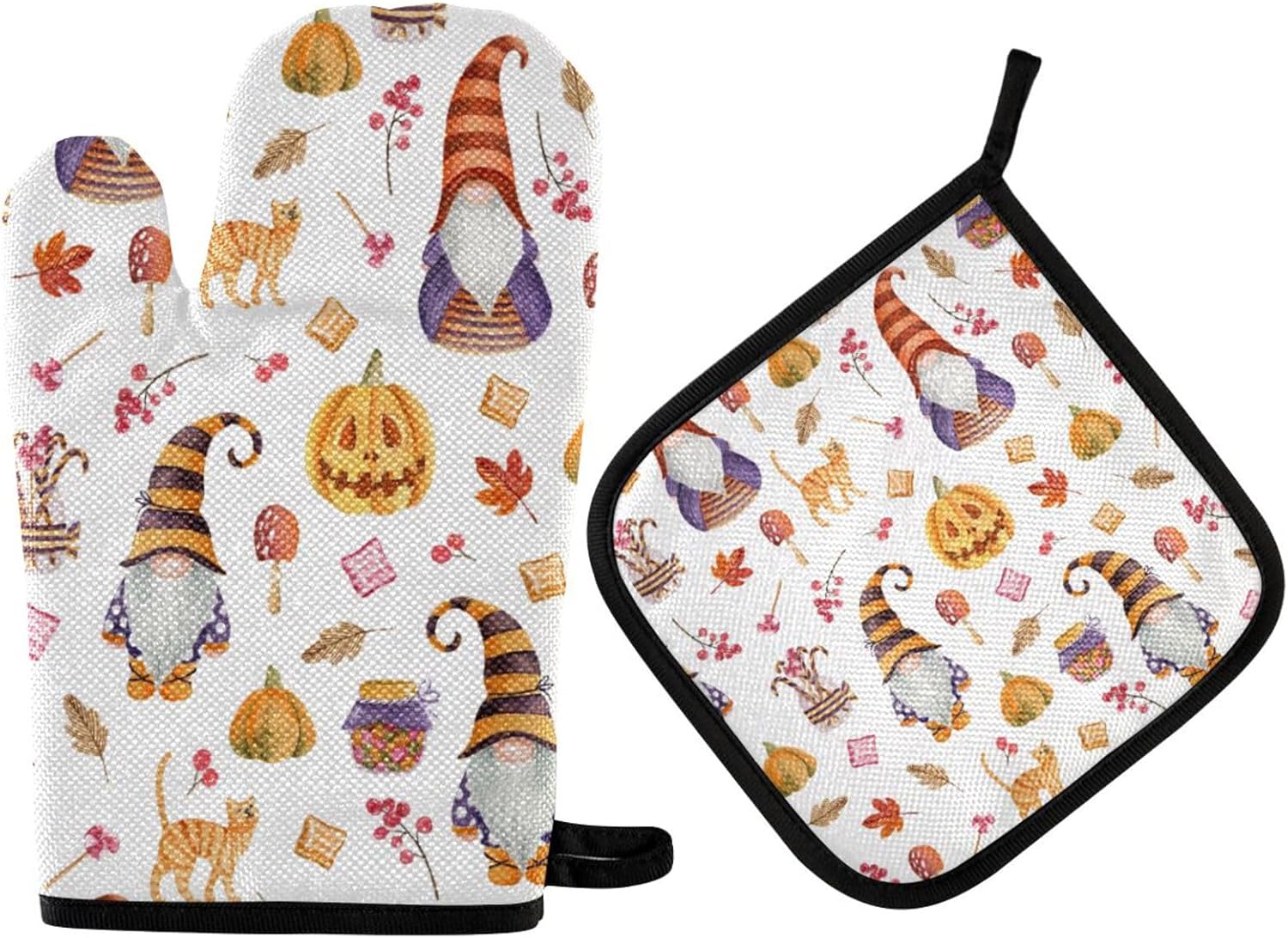 Fygkptb Halloween Gnome Oven Mitts 2 Pc Set