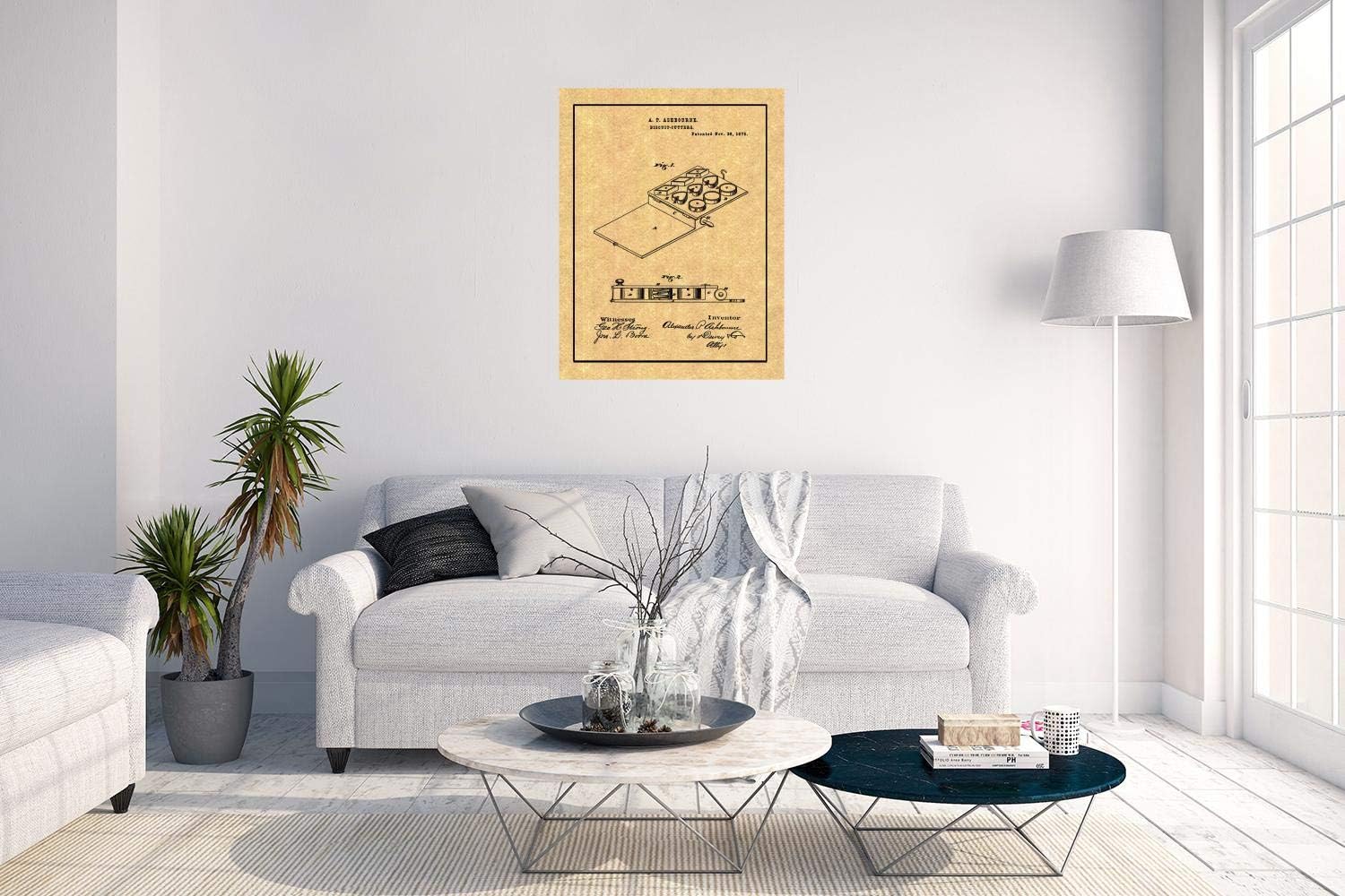 Biscuit Cutters Patent Print with Border 5x7