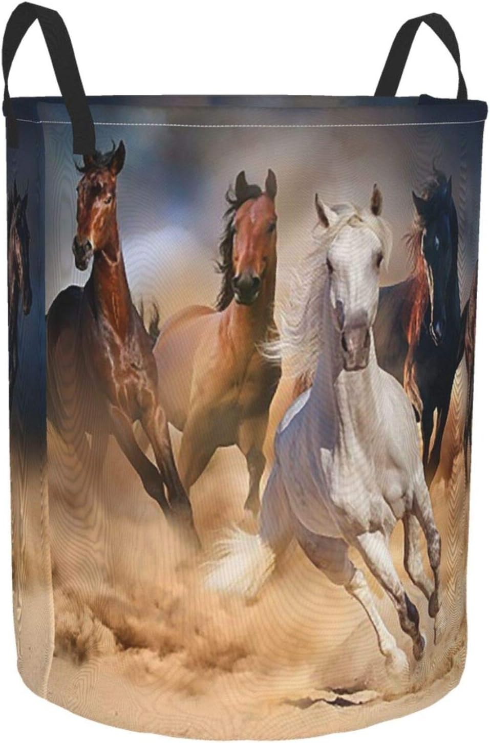 KiuLoam Running Horses Laundry Basket with Handle