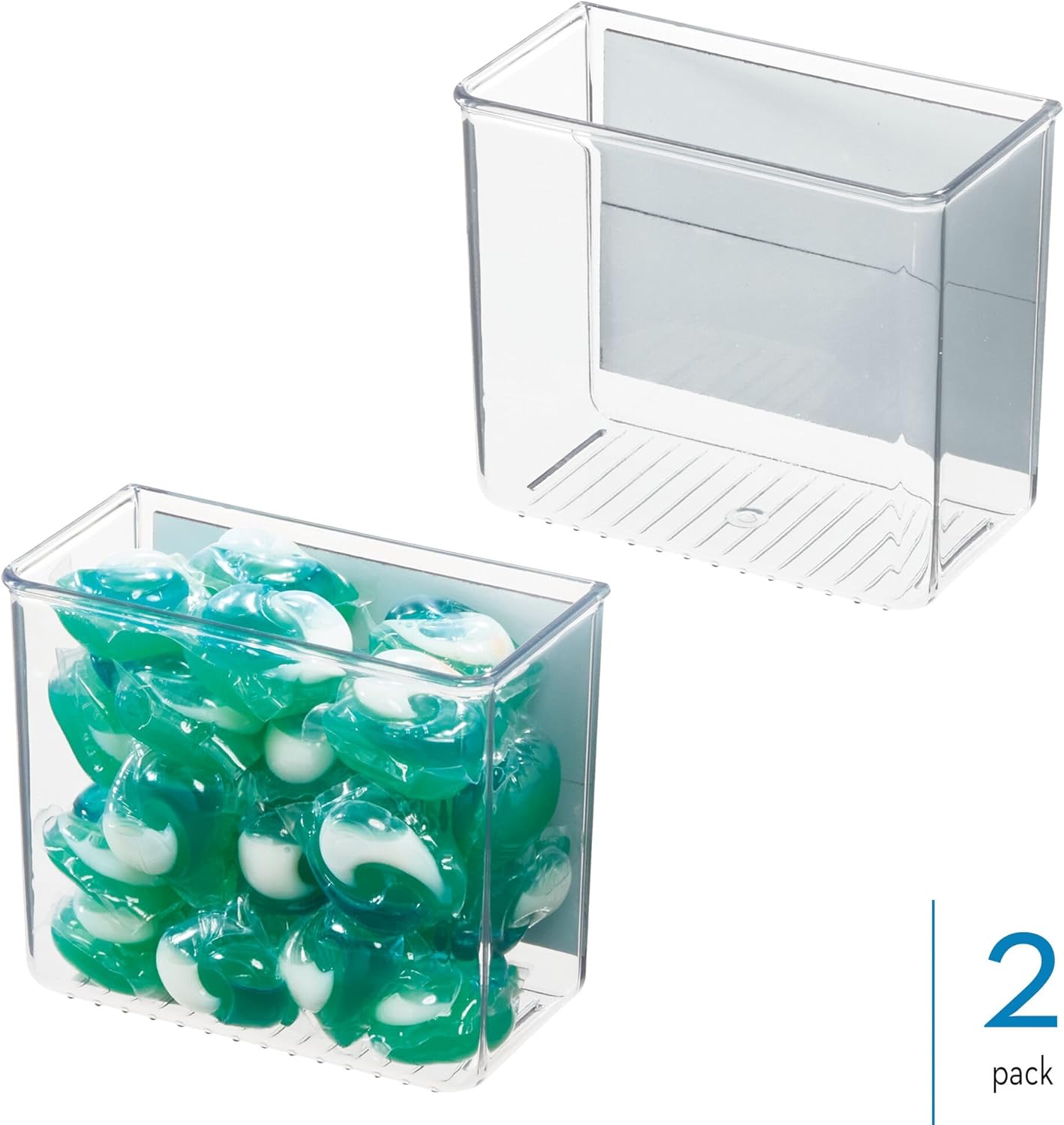 iDesign Magnetic Organizer Bins - Set of 2 - Clear
