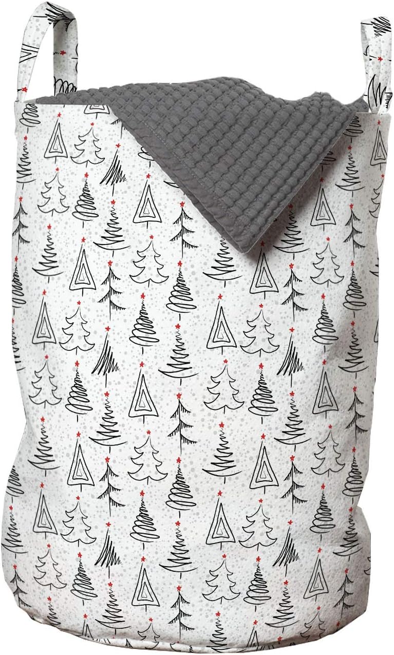 Ambesonne Tree Laundry Bag 13x19 Black Grey Red