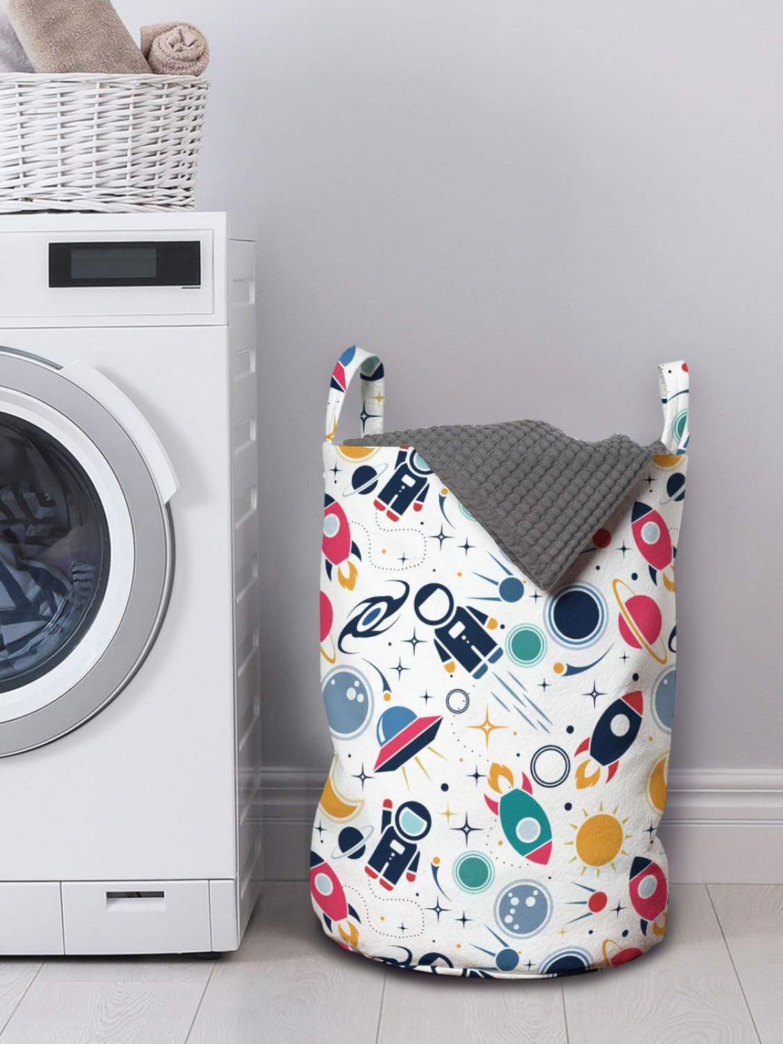 Ambesonne Spaceship Laundry Bag - 13x19 Multicolor