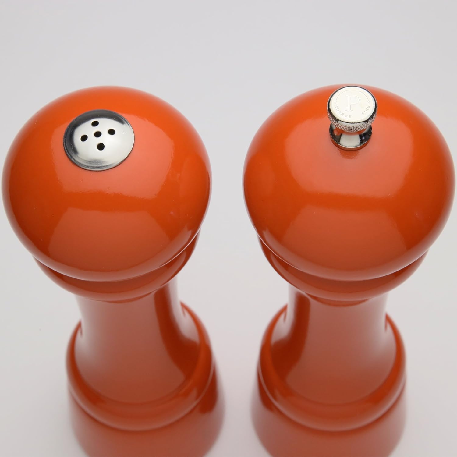Chef Specialties 8 Inch Butternut Orange Pepper Mill and Salt Shaker Set