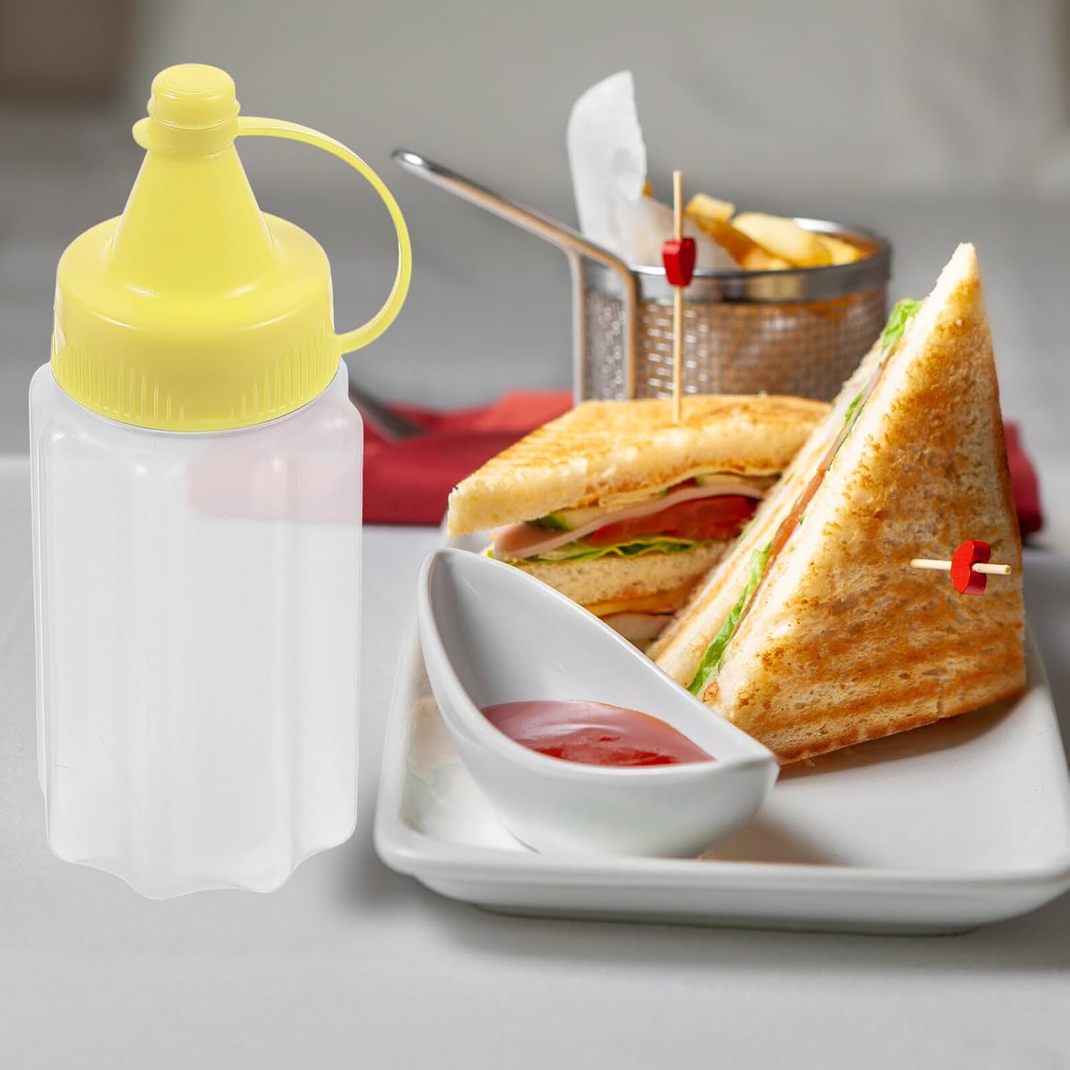4 Pack Refillable Salad Dressing Bottles for Ketchup and Honey