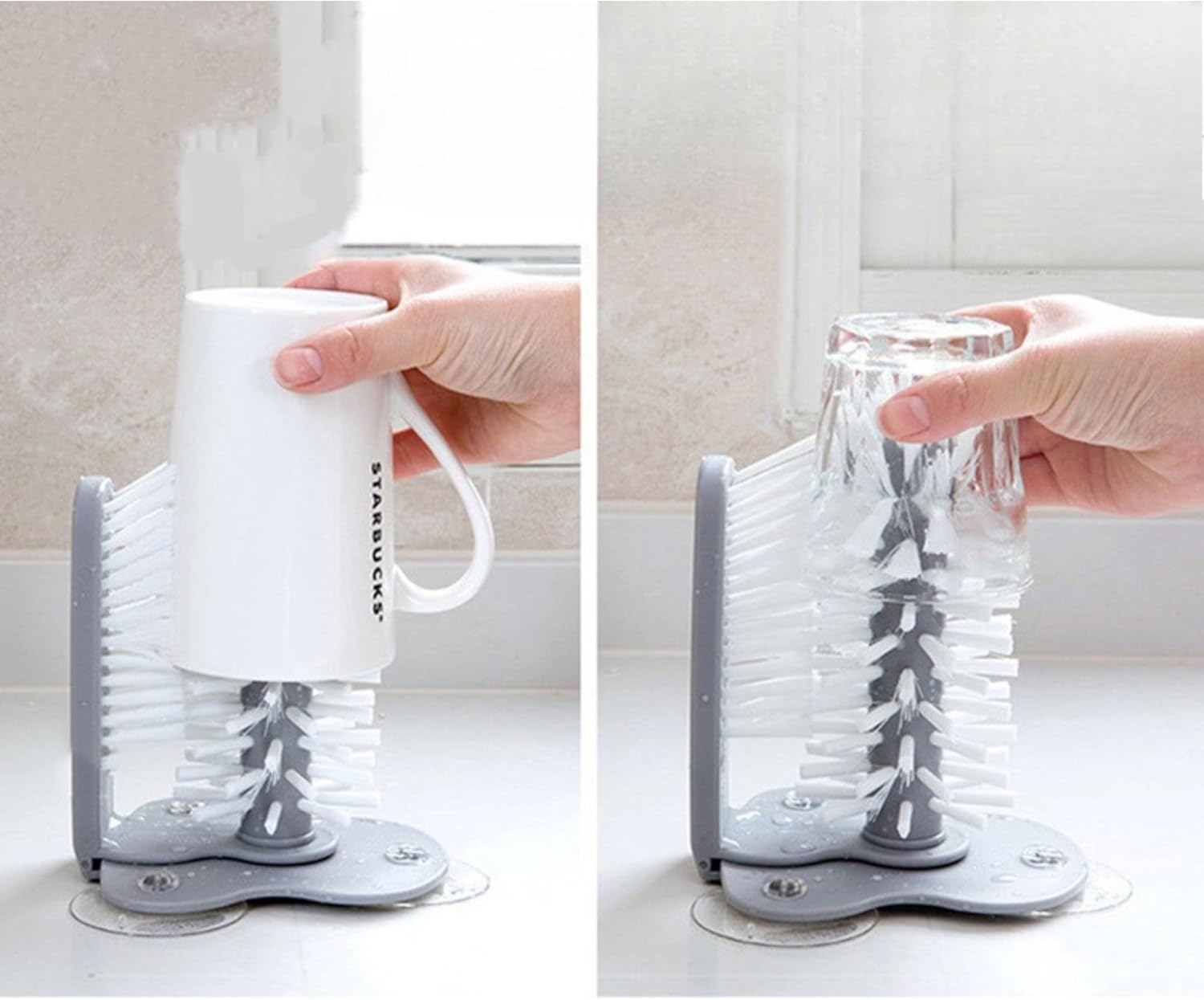 Cup Scrubber 2-in-1 Glass Bottle Interior Cleaning Brush