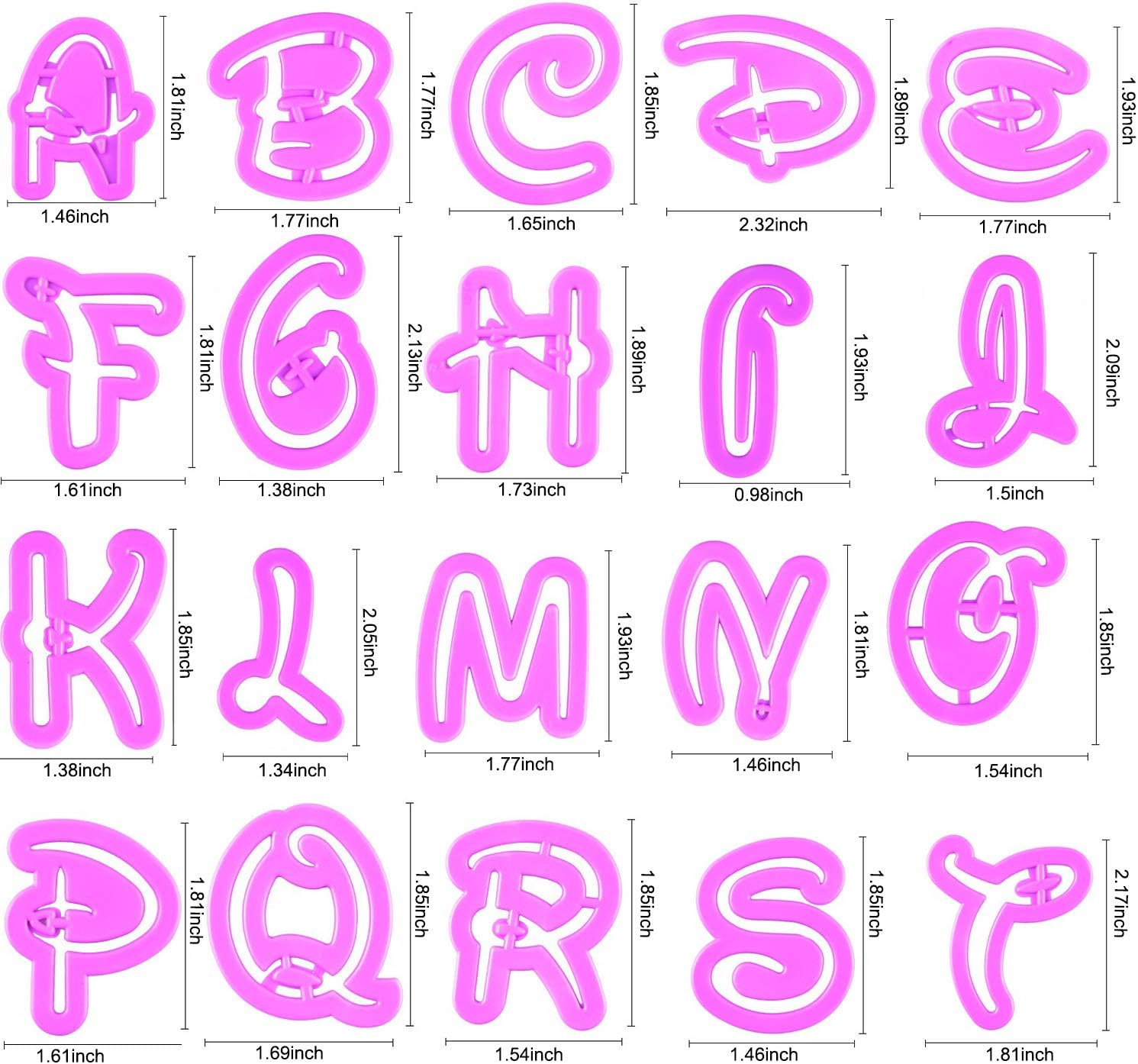 INSPEE 36pcs Alphabet Number Cookie Cutters Baking Tools