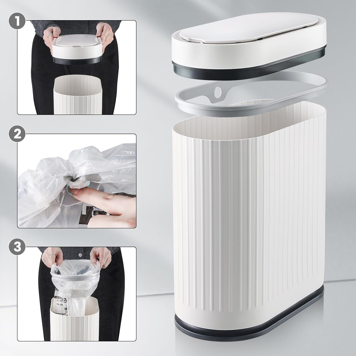 ELPHECO 2 Gallon Smart Motion Sensor Trash Can