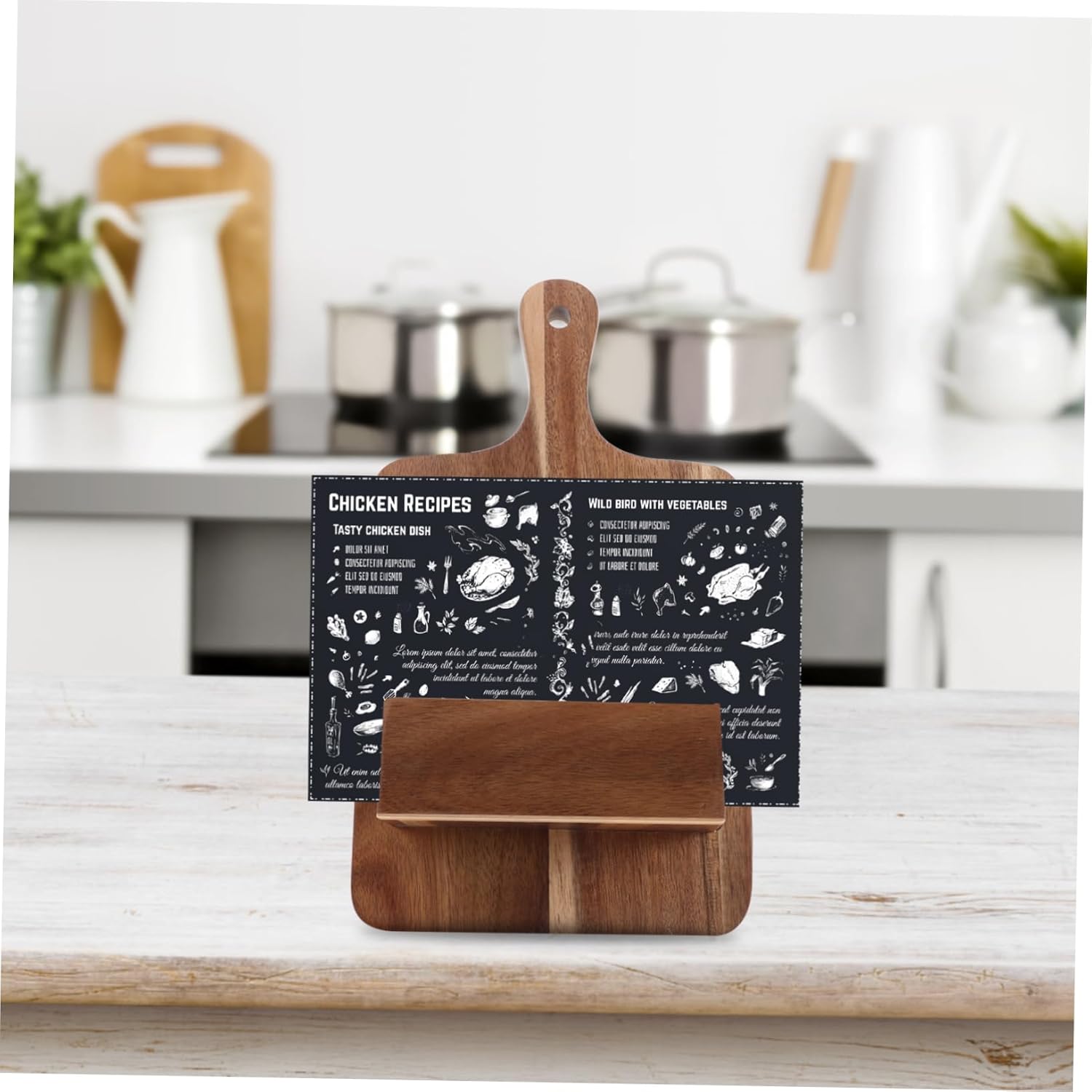 Wooden Recipe Stand for Kitchen Counter and Wall Mount