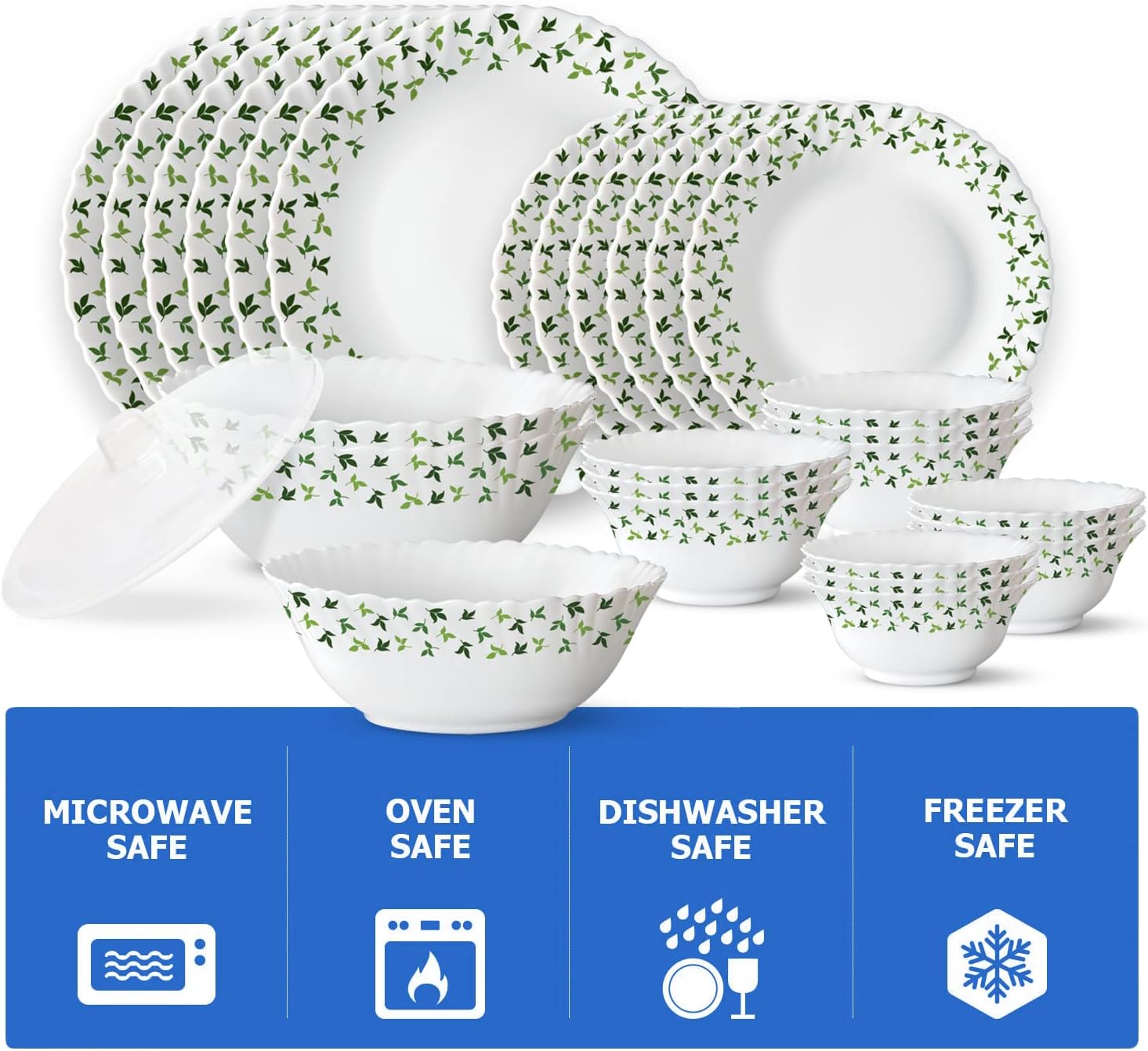 Larah by Borosil Gourmet Dinnerware Set For 6