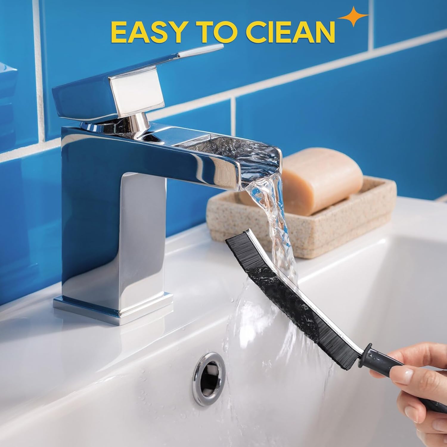 MEKER Crevice Cleaning Brush Set 4PCS Hard Bristle