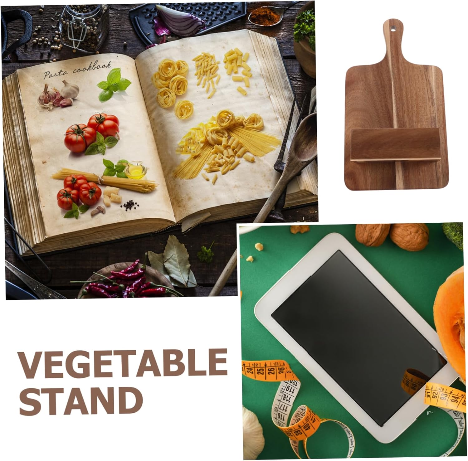 Wooden Recipe Stand for Kitchen Counter and Wall Mount