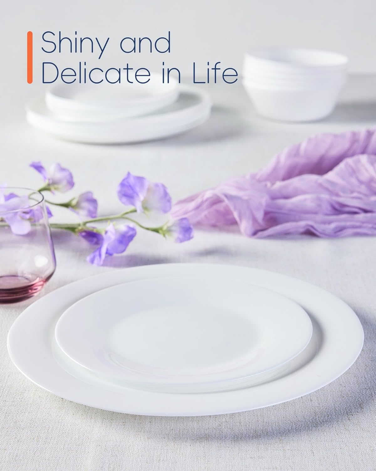 LaGlint 18-Piece Opal Glass Dinnerware Set