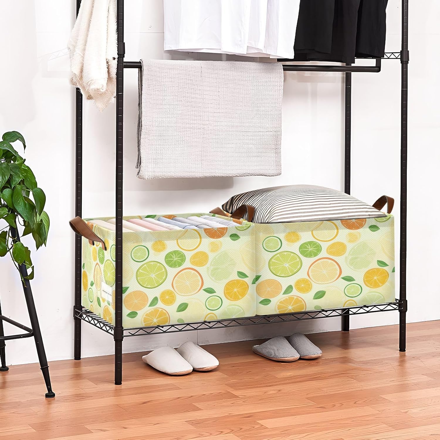YETTASBIN Lemon Storage Basket 32L Collapsible