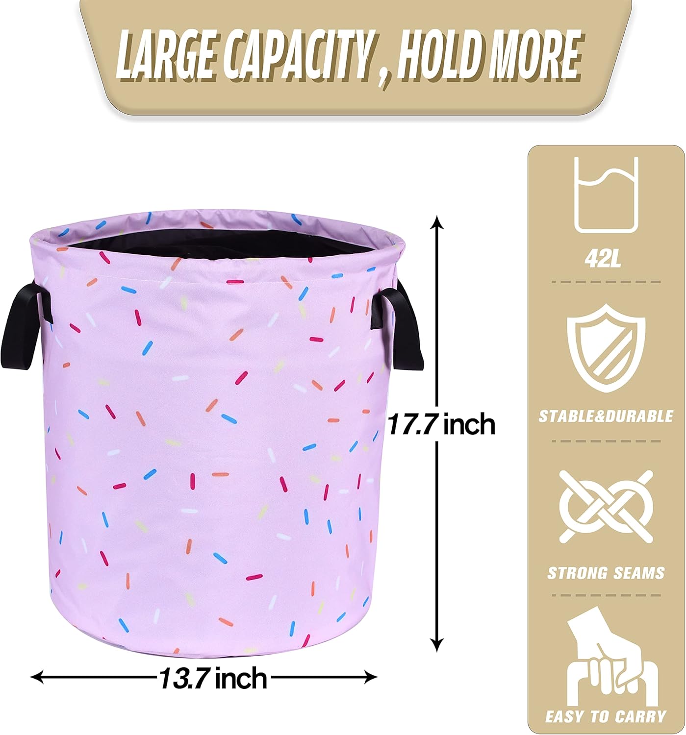 NUTAINLA Foldable Donut Laundry Basket 177x137 Inch