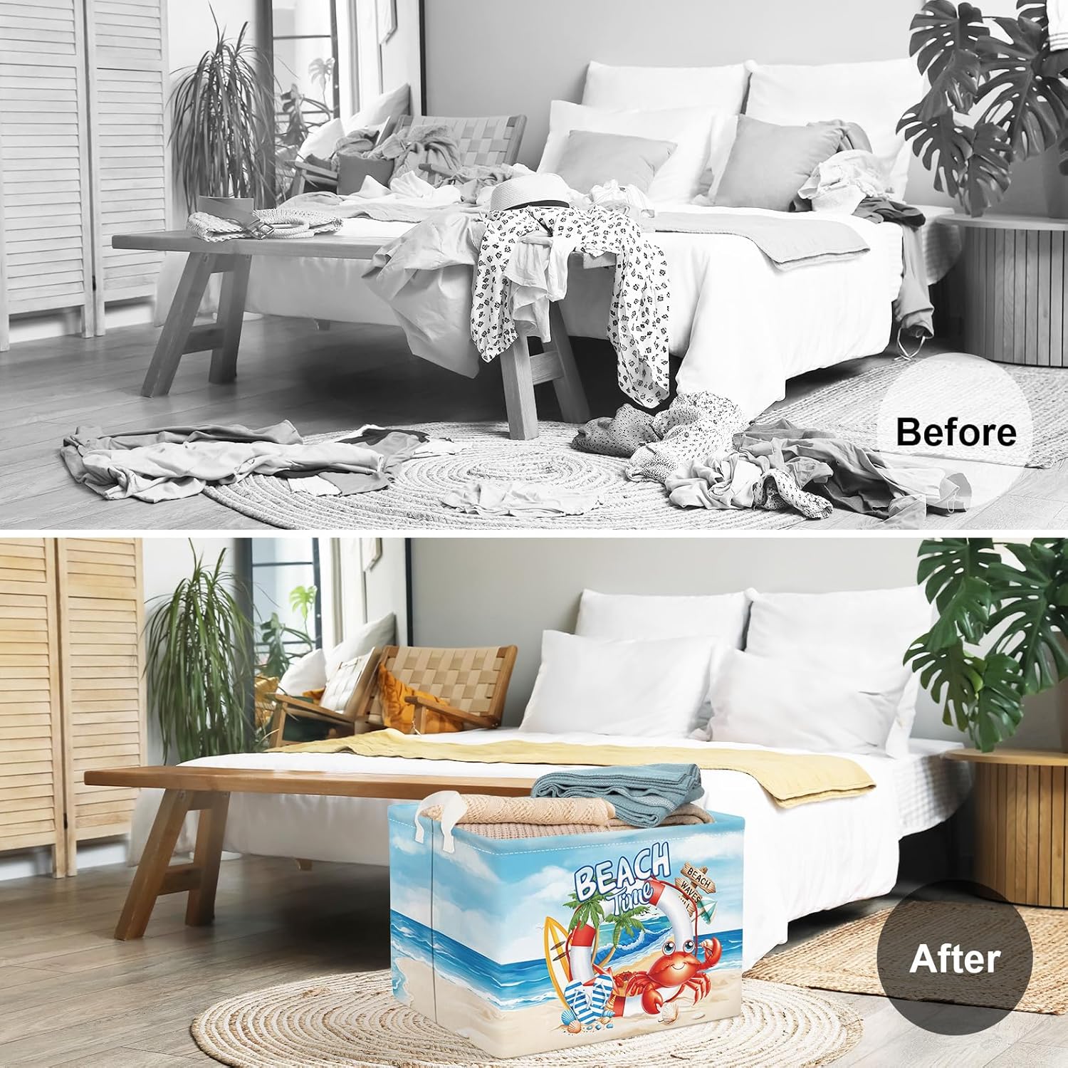 Clastyle Beach Animal Laundry Hamper for Kids