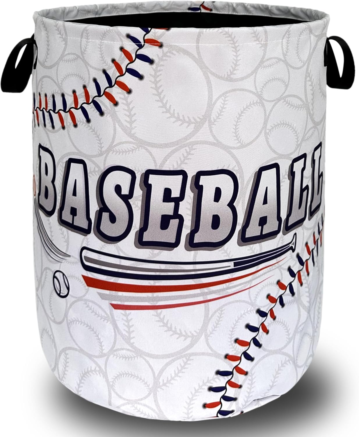 Foldable Laundry Basket with Handles and Balls Texture