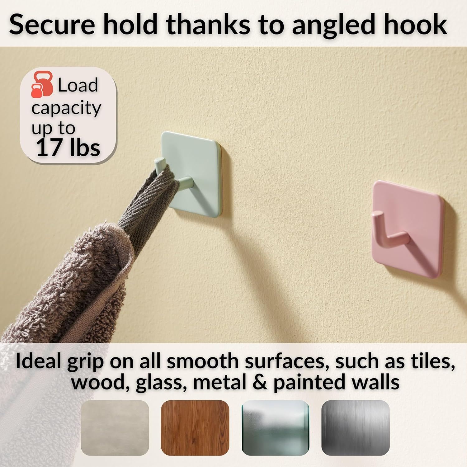 DEKAZIA Cute Kids Wall Hooks - Colorful Adhesive