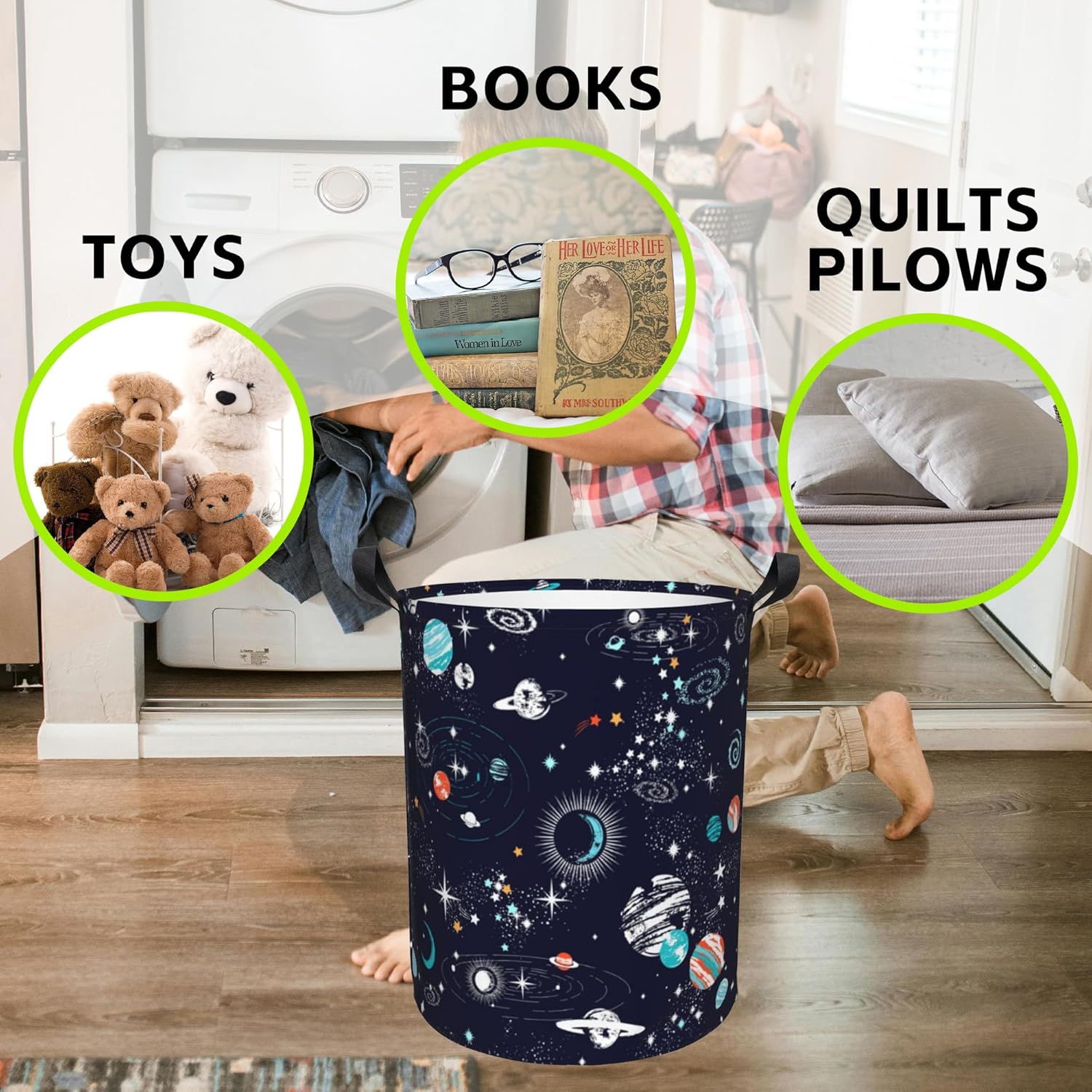 Naqiuli Foldable Laundry Hamper with Handles
