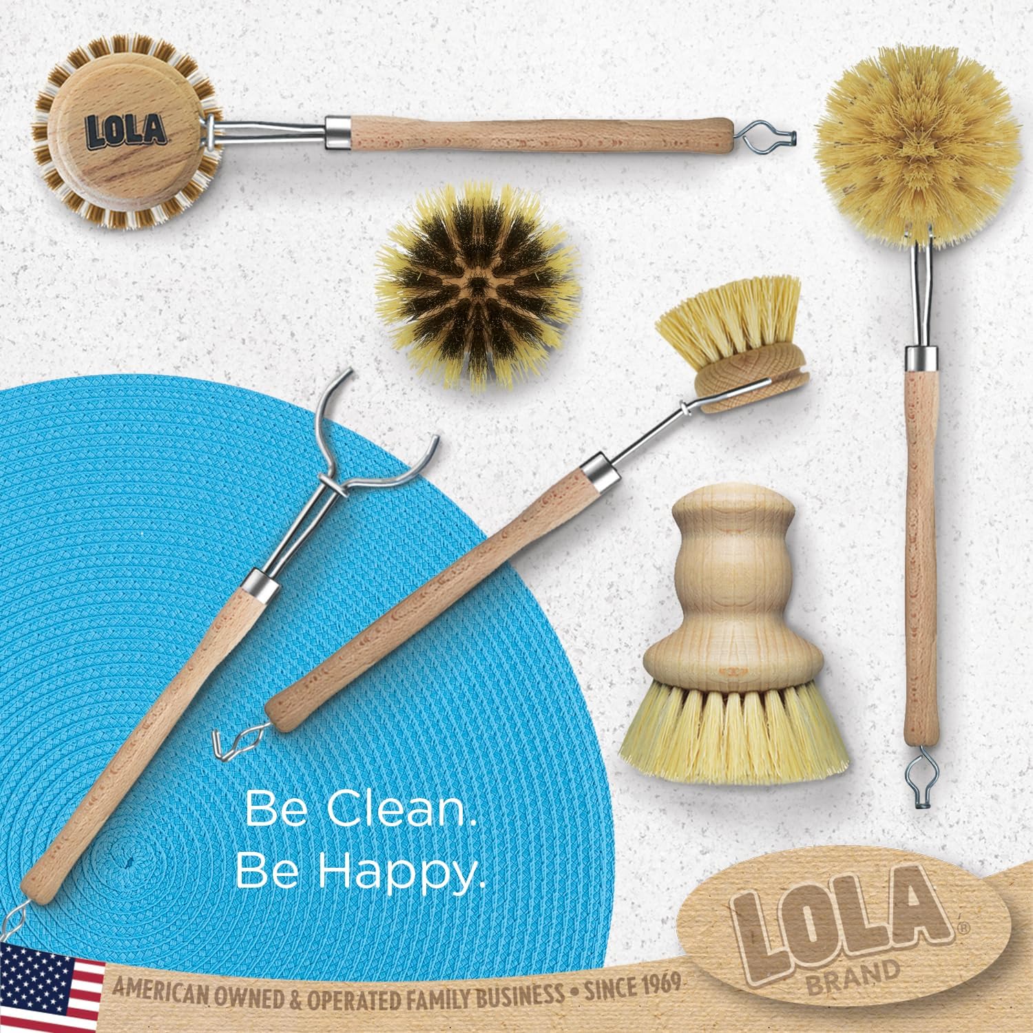 Lola Products Dishwashing Brush with Food Scraper - 6 Pack