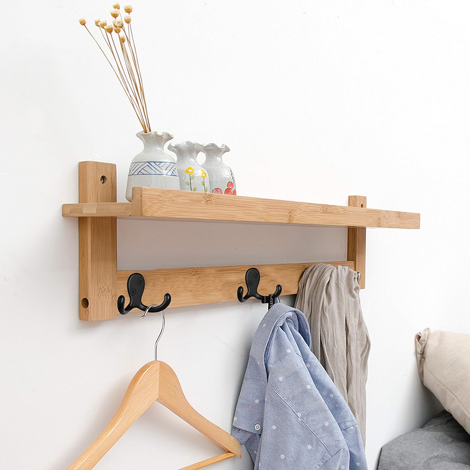 IBosins 28 Pack Heavy Duty Double Prong Coat Hooks