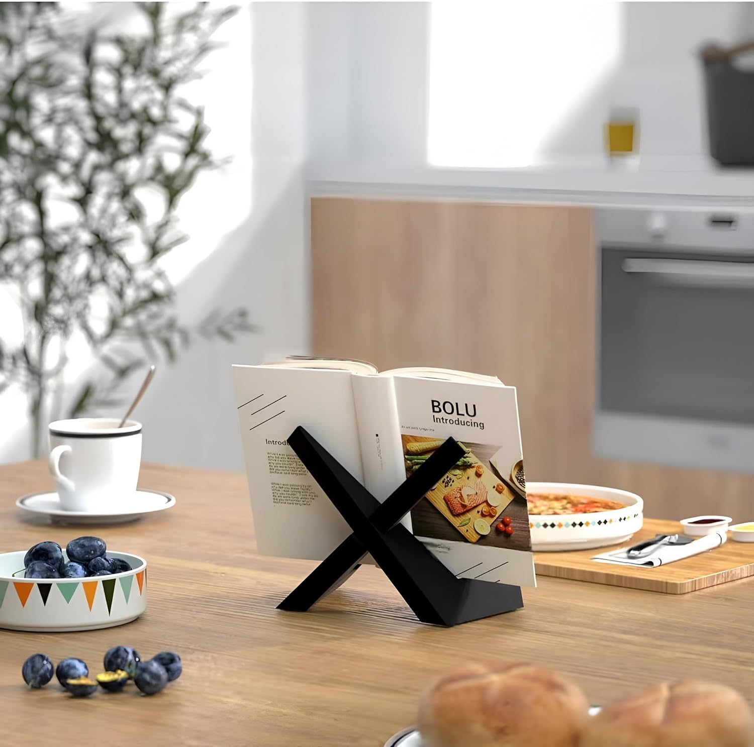PickMeYA Plate Recipe Stand Multi-Functional Kitchen iPad Holder Black 1