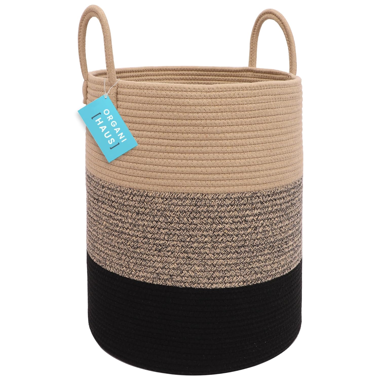 OrganiHaus Brown Woven Storage Basket 15x18