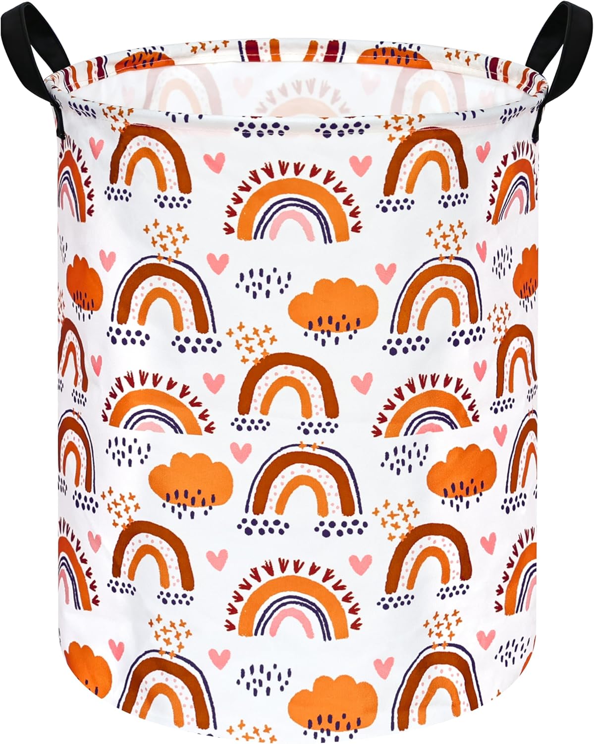 197 Inch Rainbow Round Laundry Basket with Handles