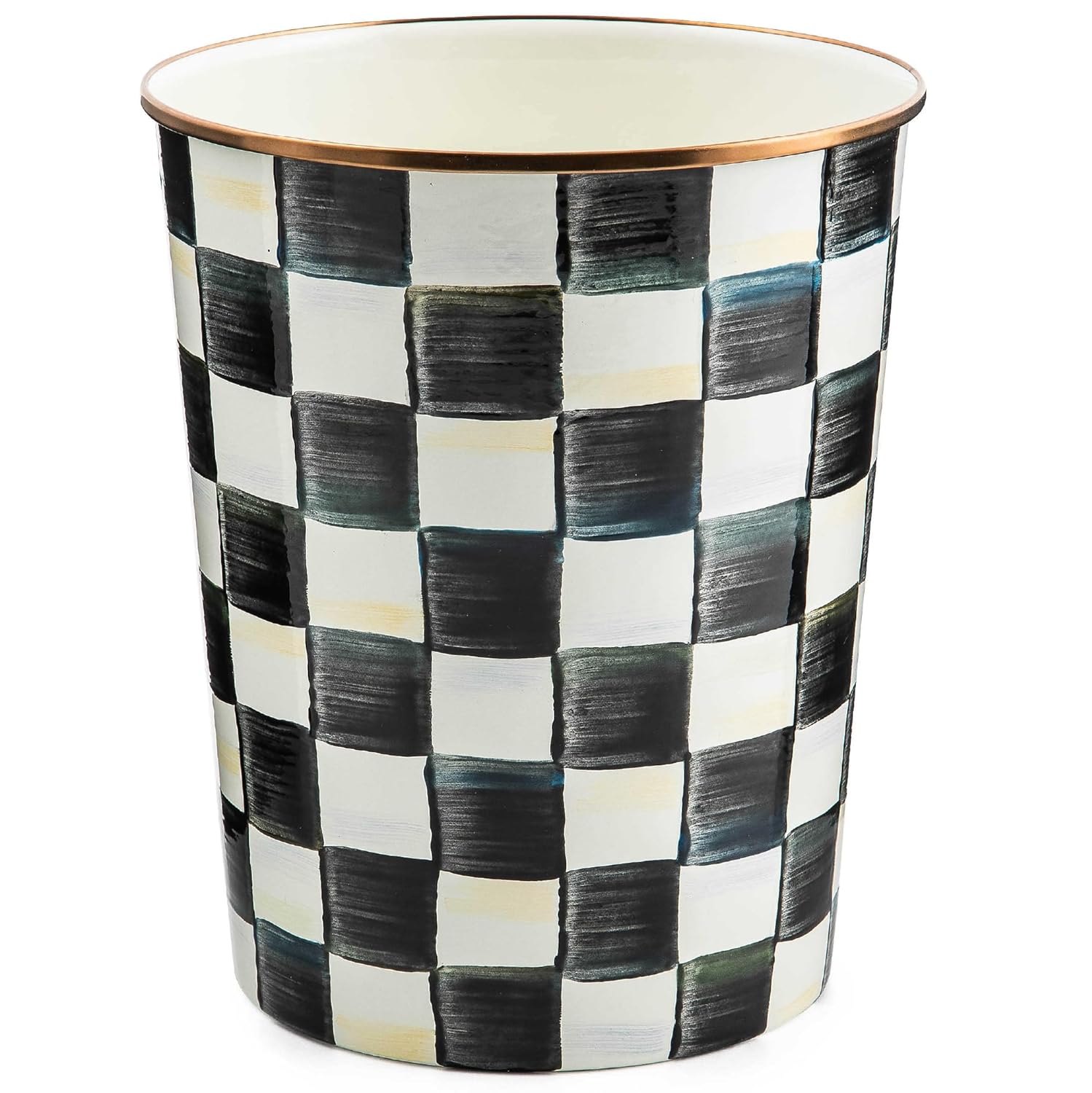 MACKENZIE-CHILDS Decorative Black-and-White Waste Bin