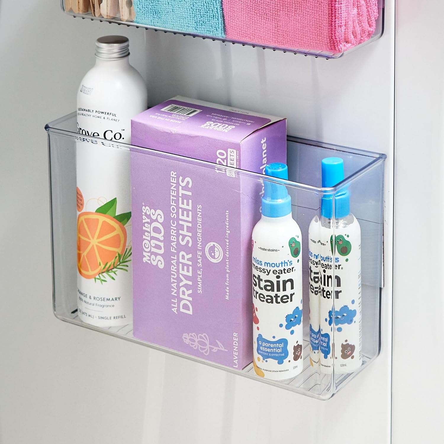 iDesign Magnetic Organizer Bins - Set of 2 - Clear 1
