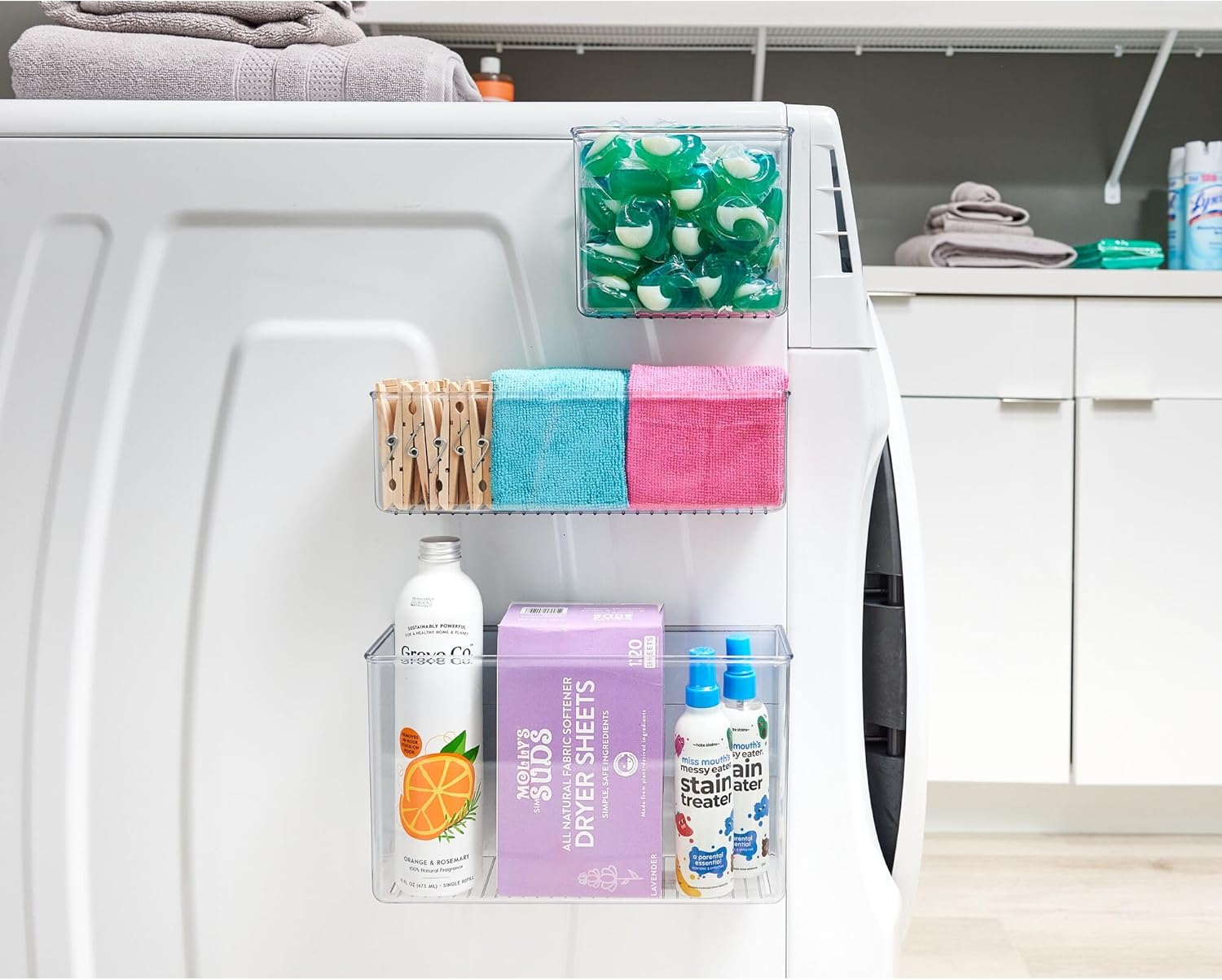iDesign Magnetic Organizer Bins - Set of 2 - Clear 1