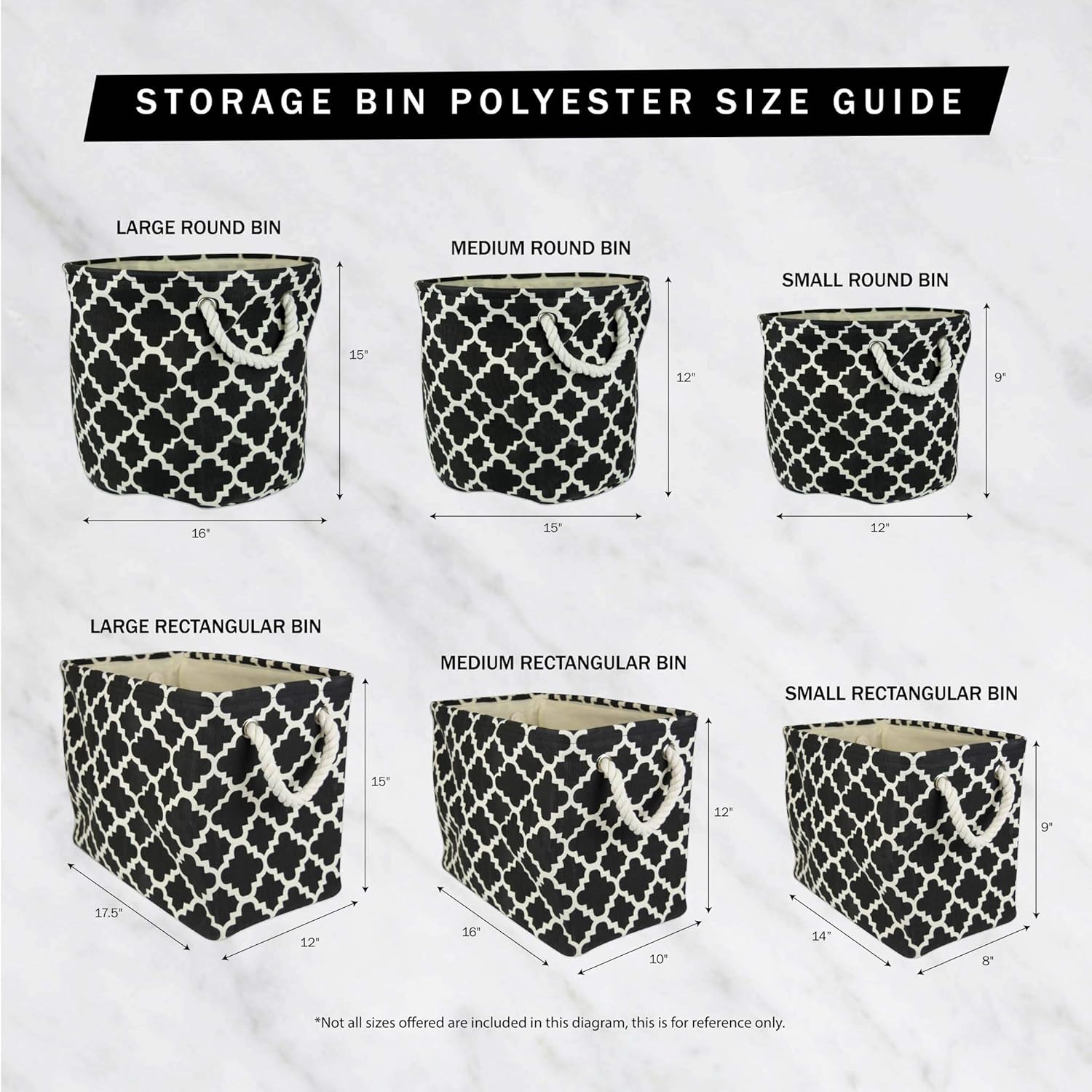 DII Collapsible Black Burlap Ikat Storage Bin