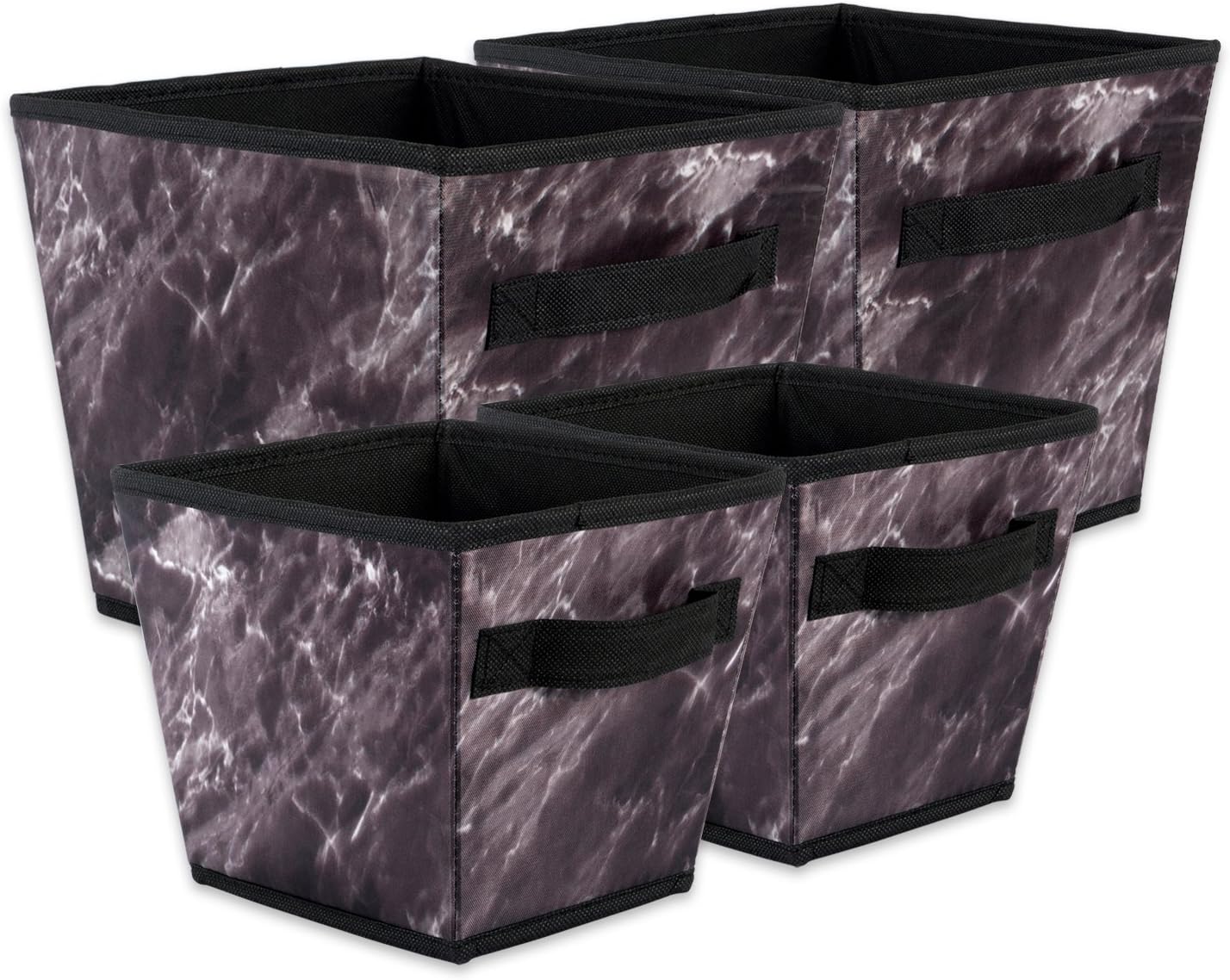 DII Laundry Storage Collection Set of 4 Foldable Bins Black