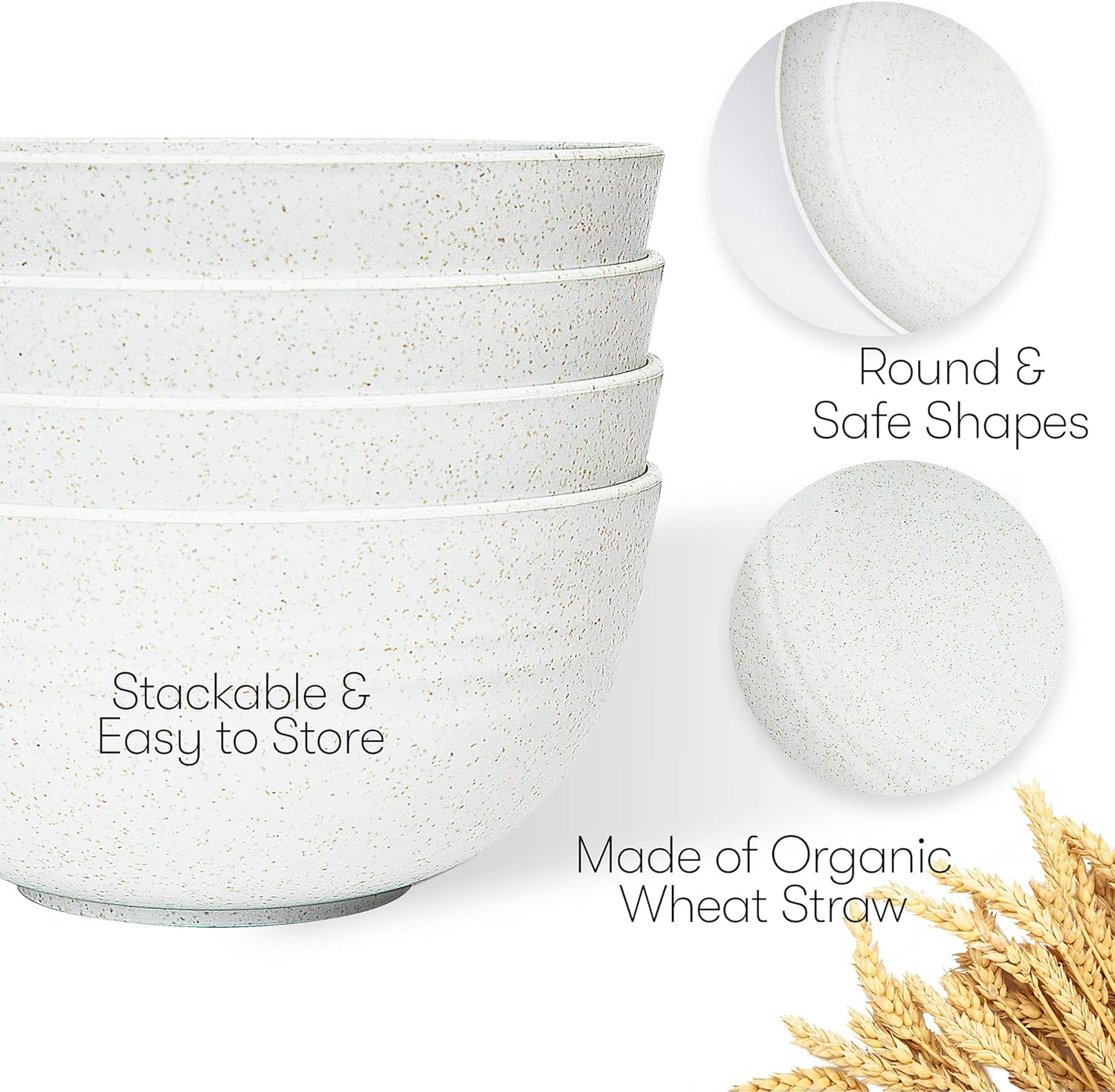 SWEVEN Wheat Straw Dinnerware Set for 4