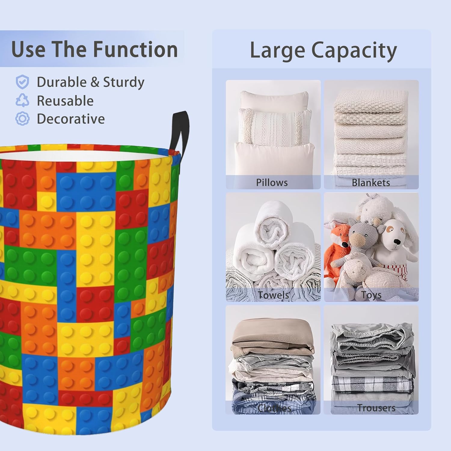 Foldable Waterproof Laundry Basket with Handles
