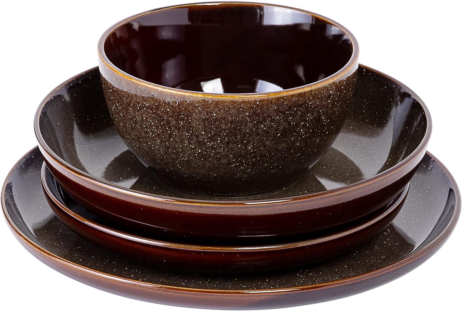 Gibson Elite Edwina Double Bowl Dinnerware Set for 4 16pcs