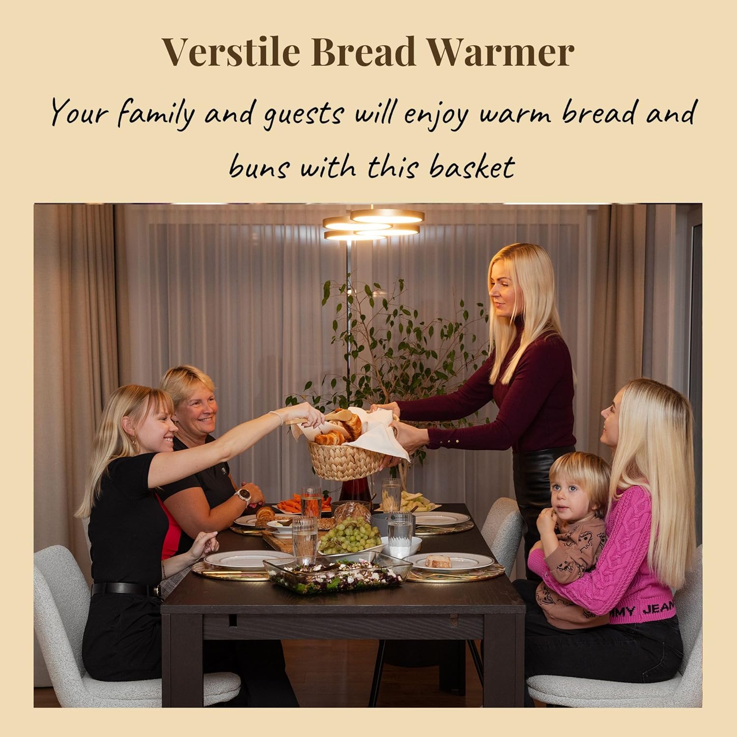 Bread Warmer Basket with Stone - 118x9x472 Inches