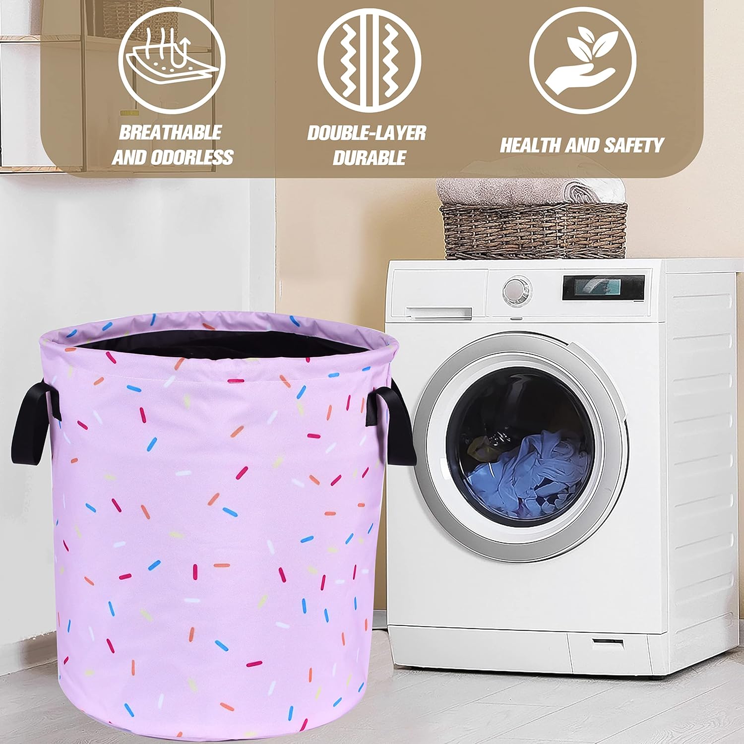 NUTAINLA Foldable Donut Laundry Basket 177x137 Inch