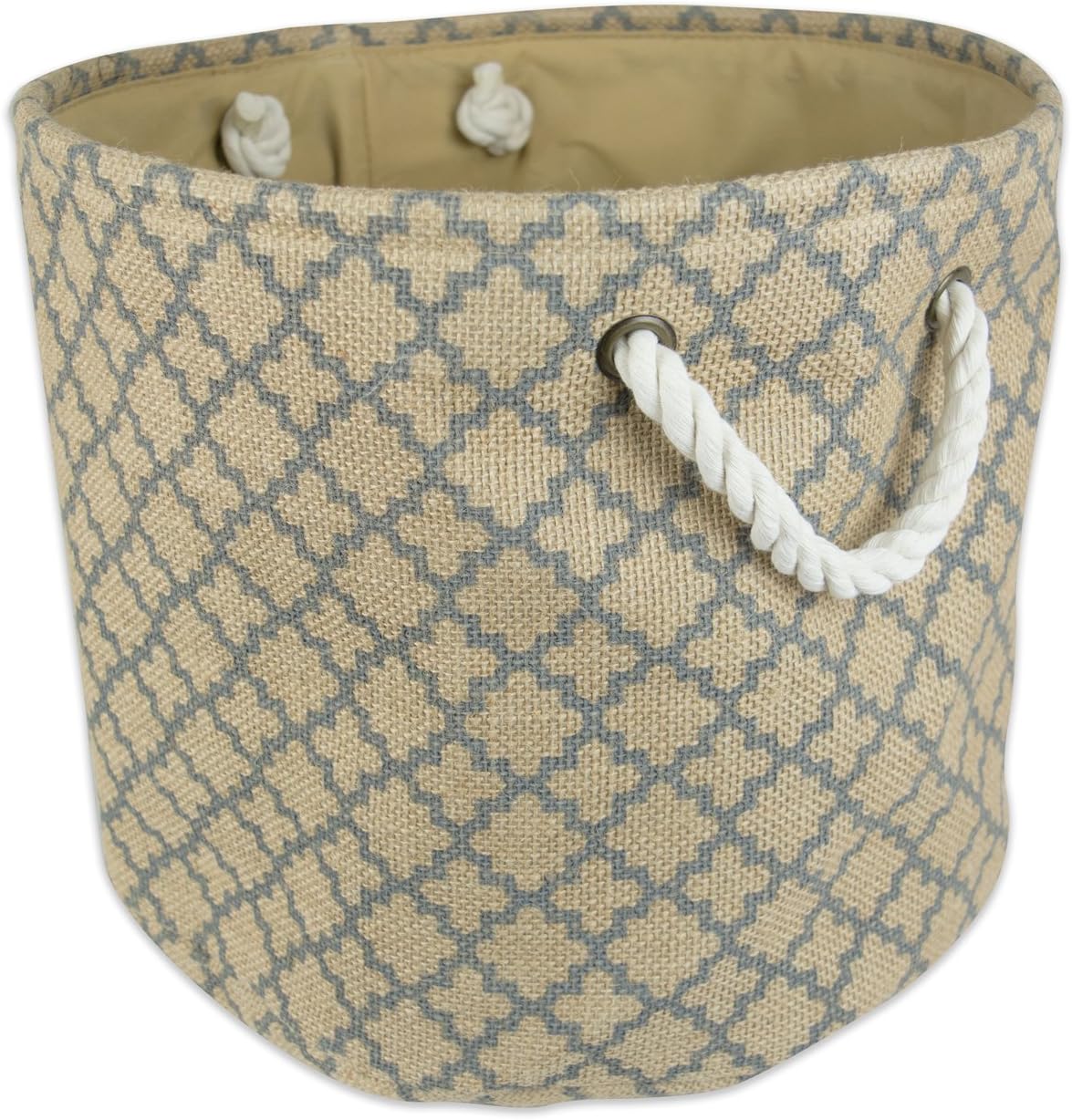 DII Medium Round Collapsible Bin 15x12 Gray