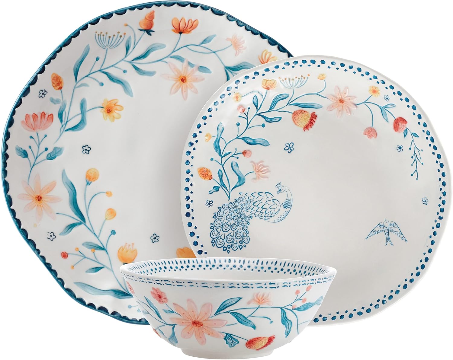 Fitz and Floyd Gracie Floral 12-Piece Dinnerware Set