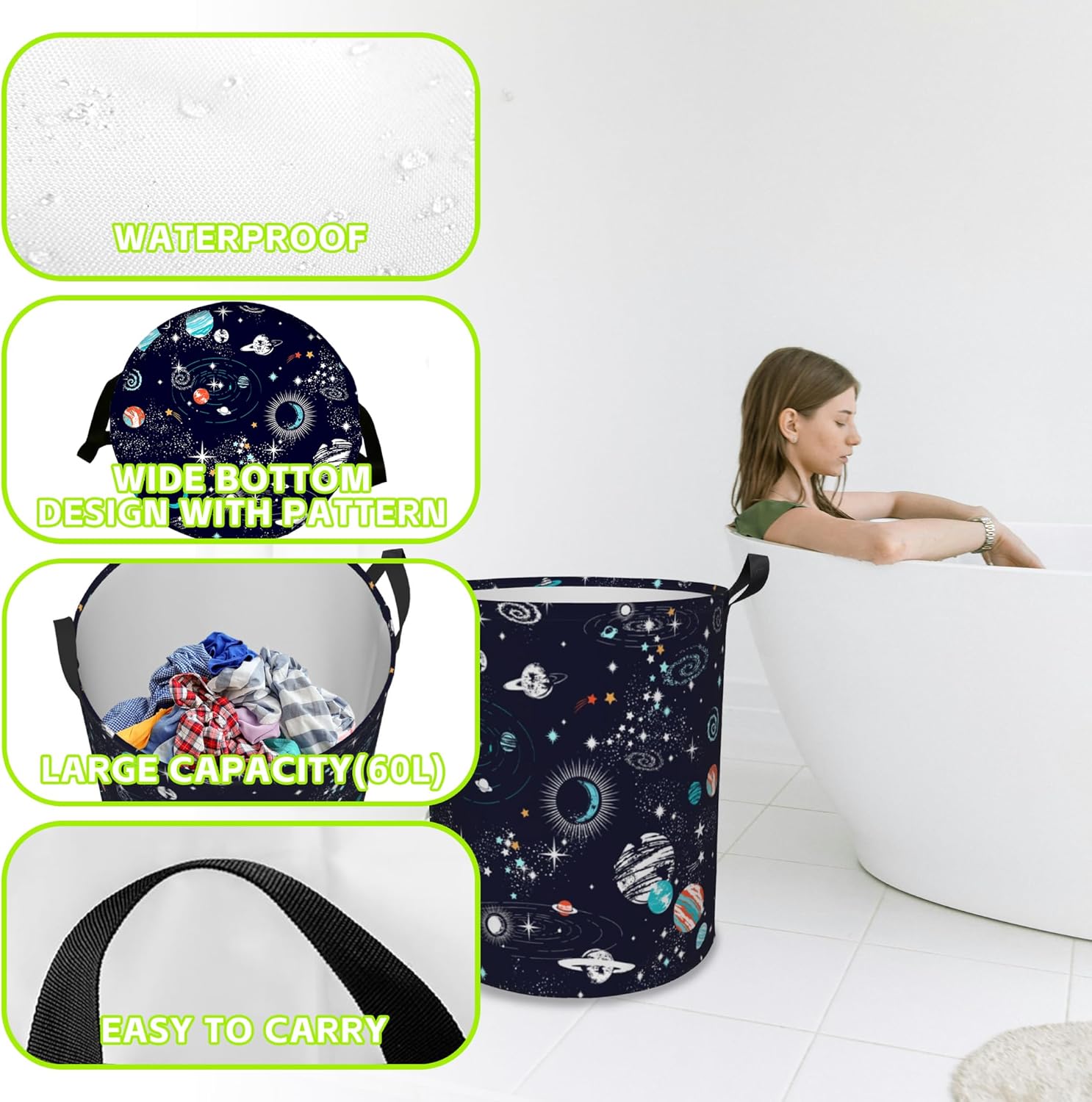 Naqiuli Foldable Laundry Hamper with Handles