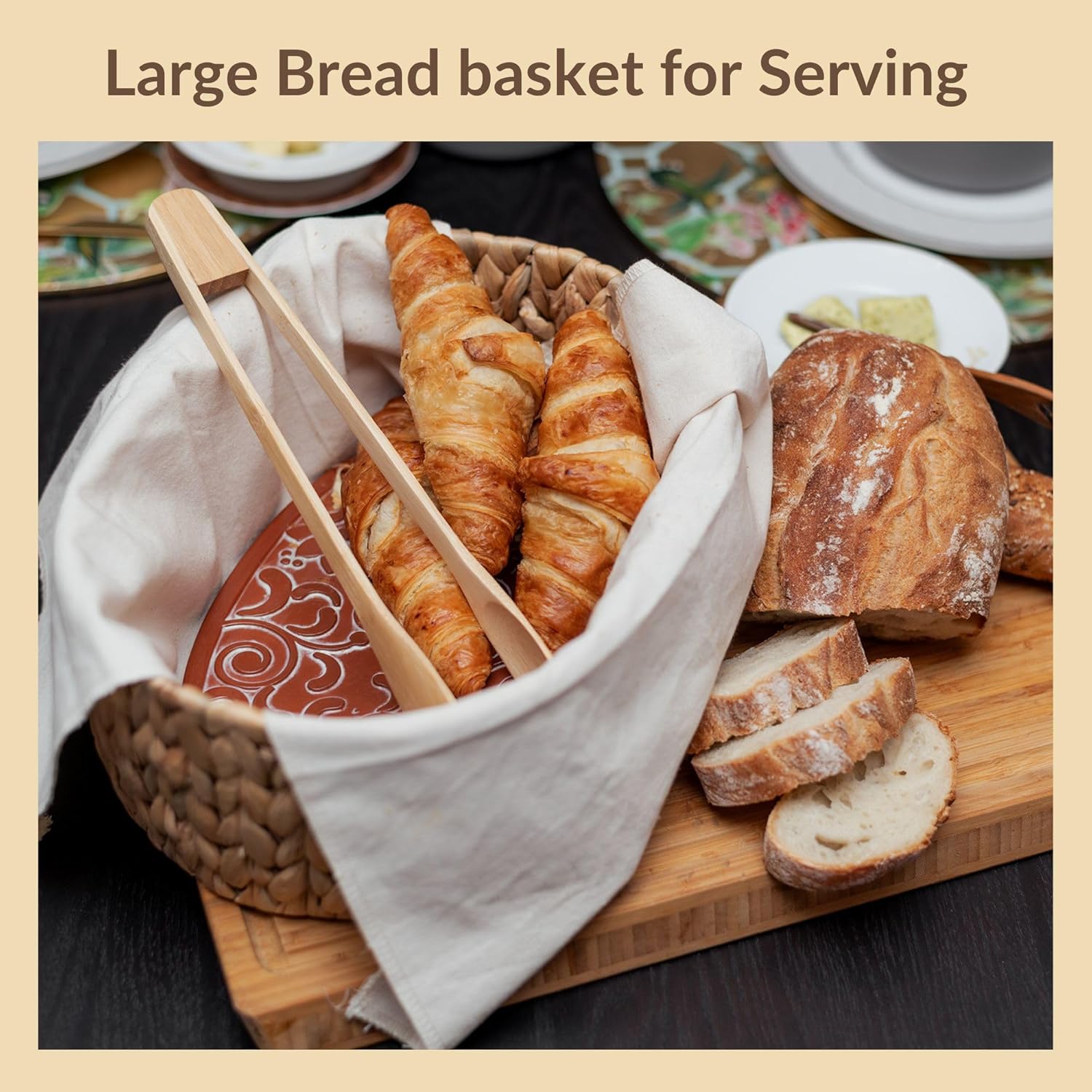 Bread Warmer Basket with Stone - 118x9x472 Inches